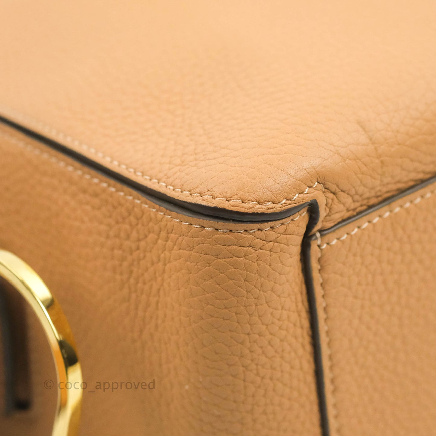 Delvaux Cool Box MM in Taurillon Soft Grained Calfskin Vegetal Ivory Gold Hardware