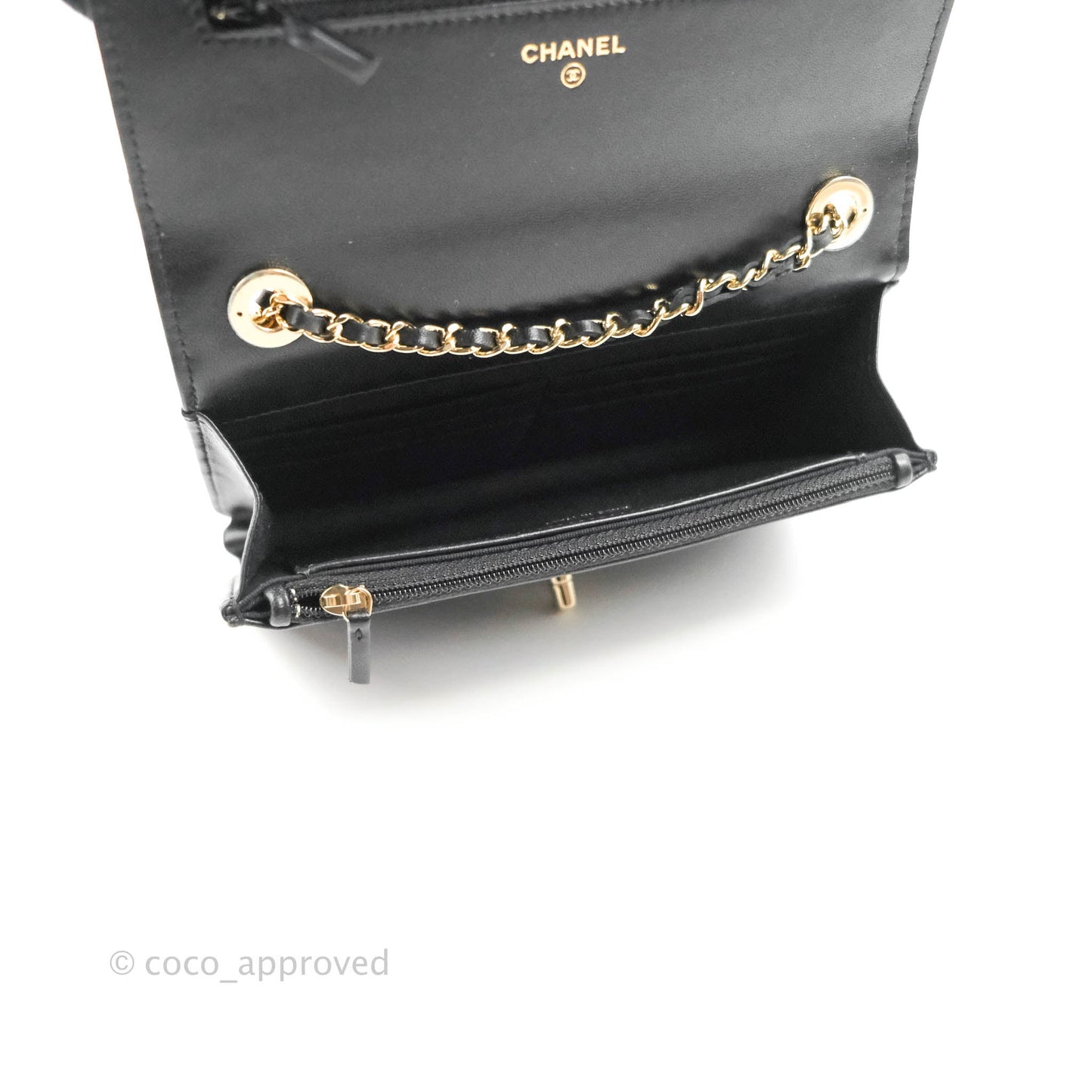 Chanel Quilted WOC Black Lambskin Gold Hardware