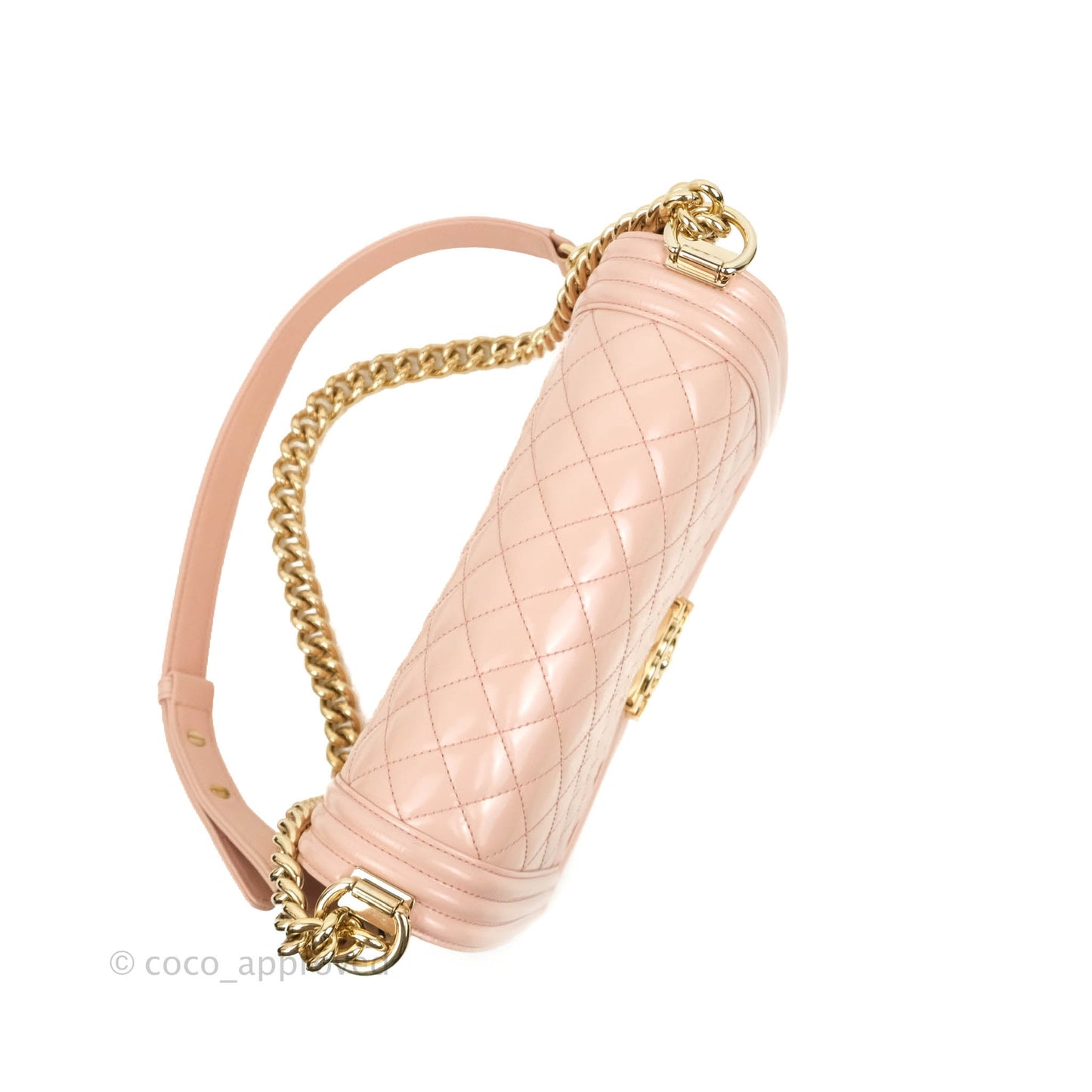 Chanel Quilted Medium Boy Iridescent Pink Shiny Calfskin Gold Hardware