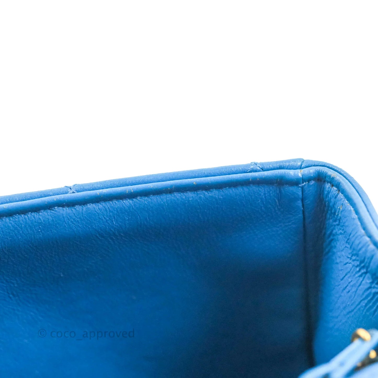 Chanel Vintage Trapezoid Flap Bag Blue Lambskin 24K Gold Hardware