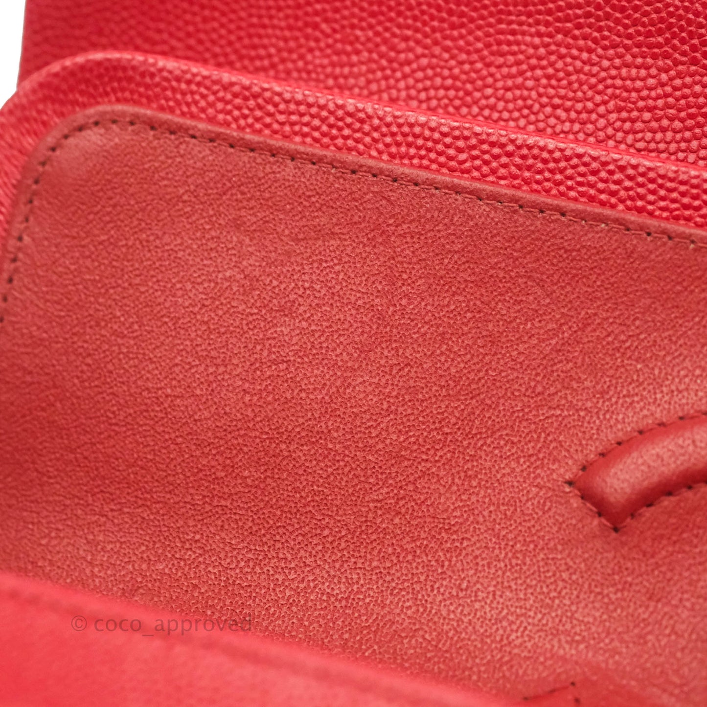 Chanel Classic M/L Medium Double Flap Red Caviar Gold Hardware