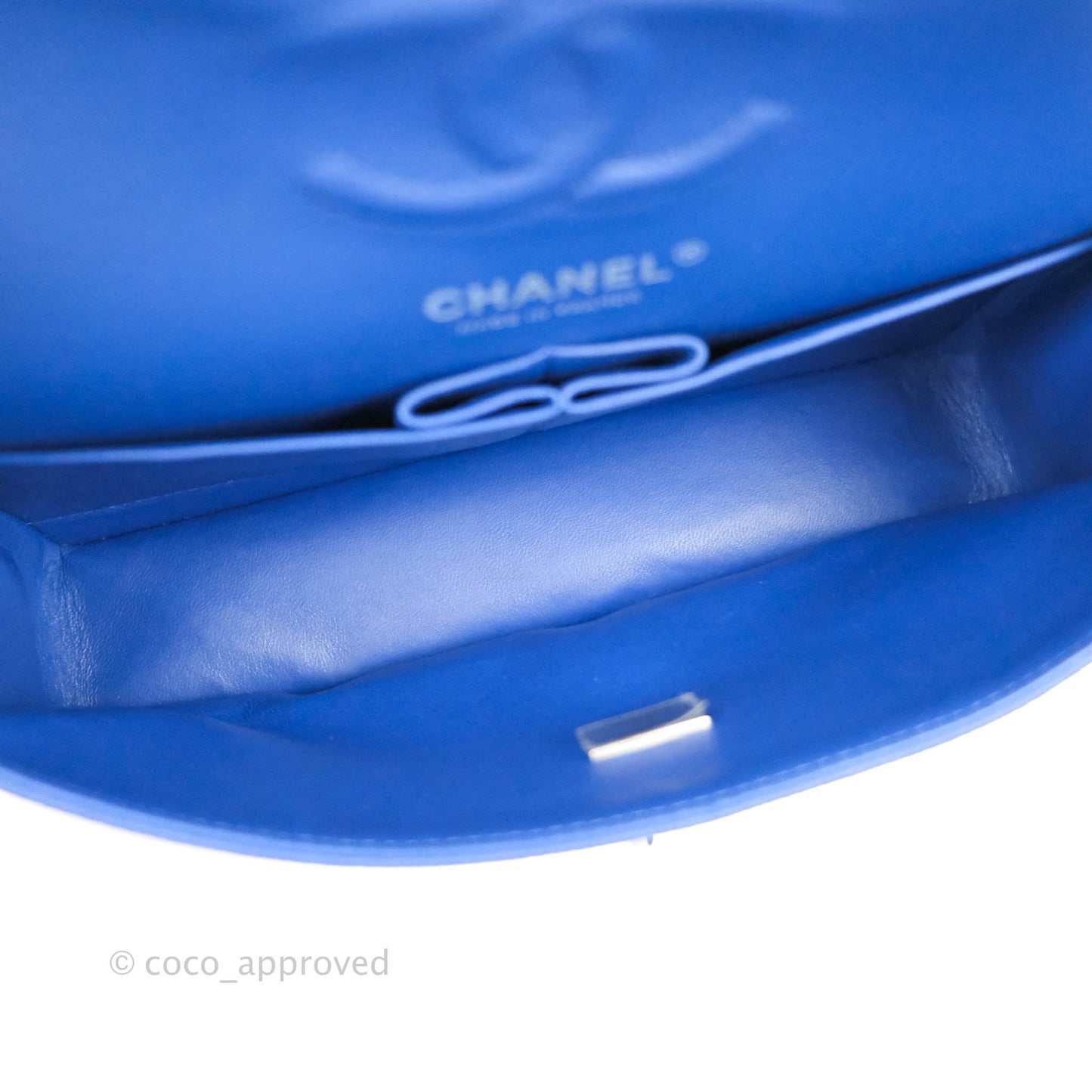 Chanel Small Classic Quilted Flap Blue Caviar Silver Hardware