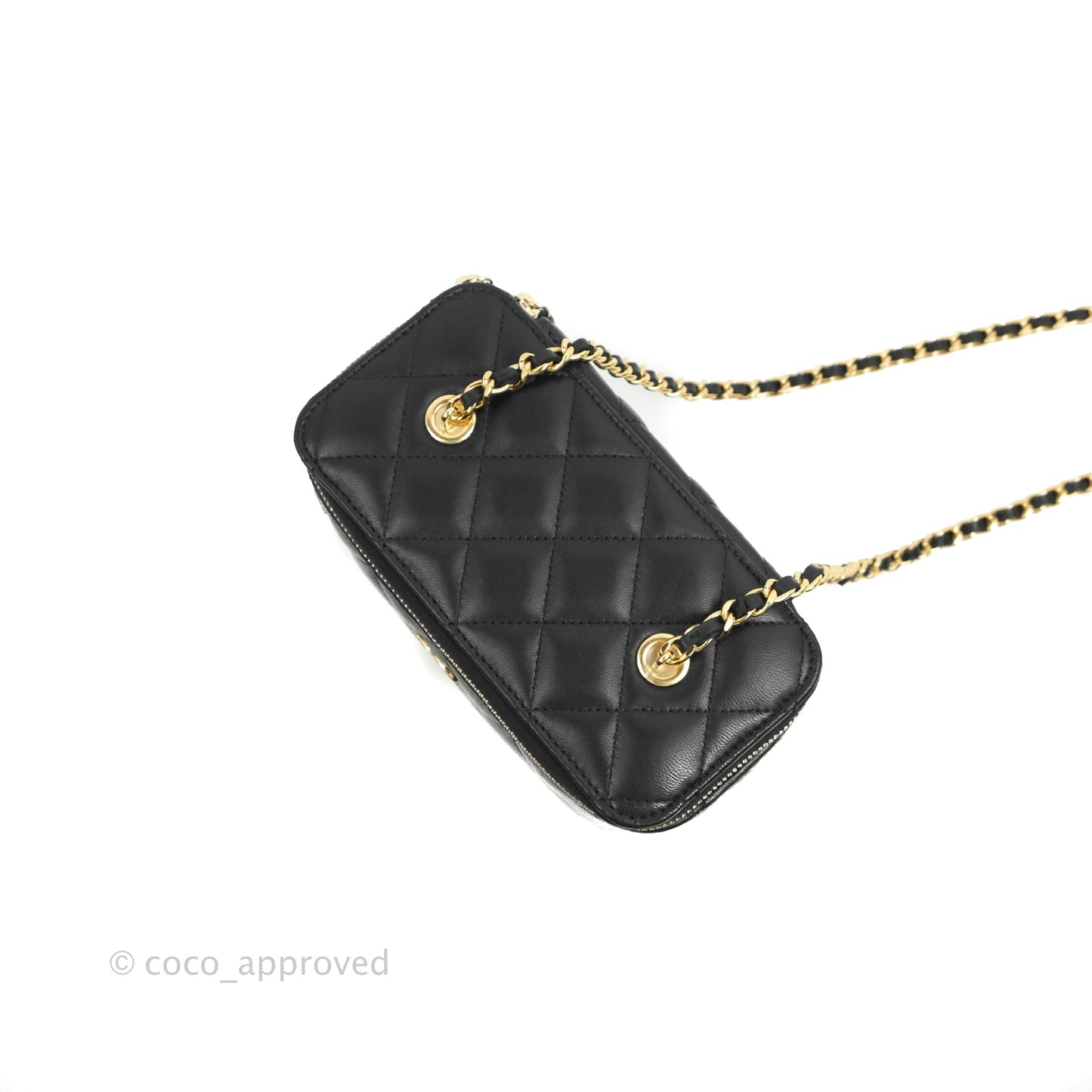 Chanel Vanity with Chain Black Lambskin Gold Hardware 23C