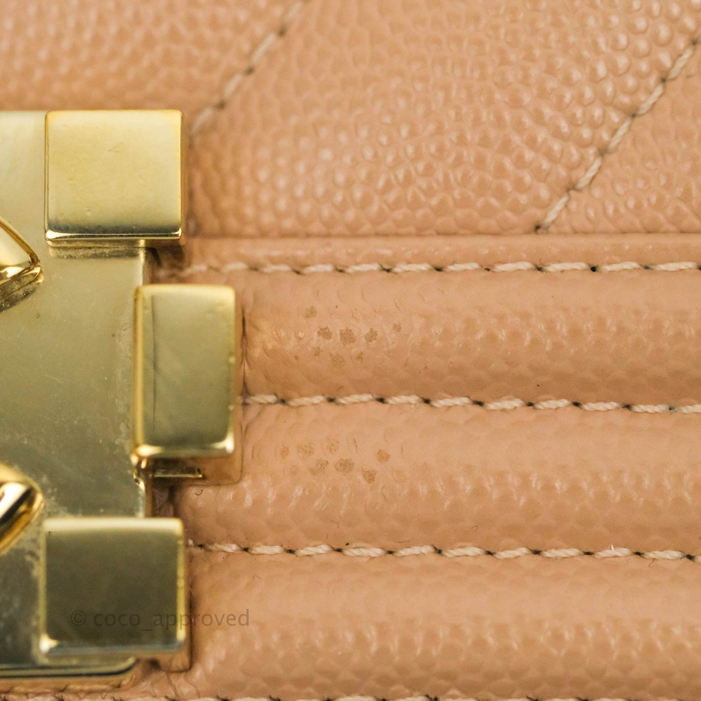 Chanel Small Chevron Boy Dark Beige Caviar Gold Hardware