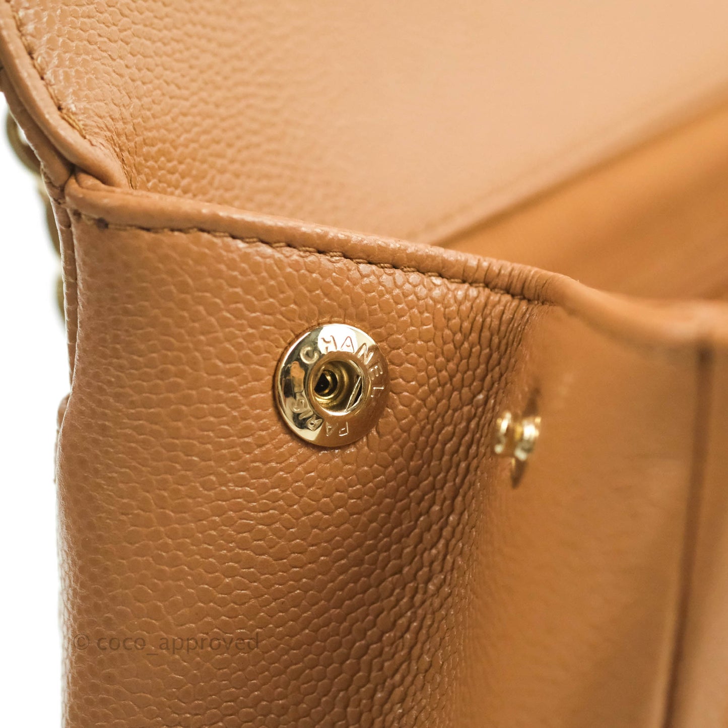 Chanel Quilted Medium Business Affinity Flap Caramel Caviar Gold Hardware 21P