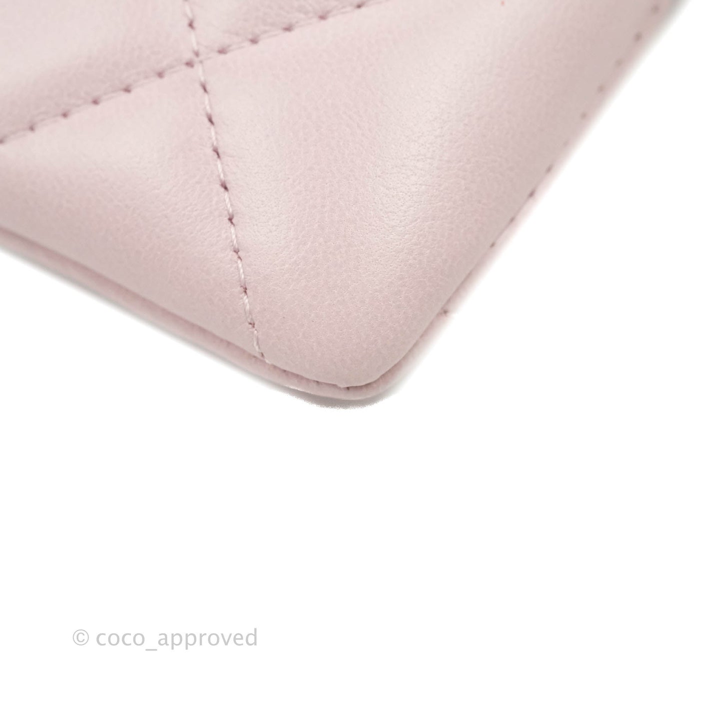 Chanel 19 Zip Card Holder Light Pink Lambskin Gold Hardware