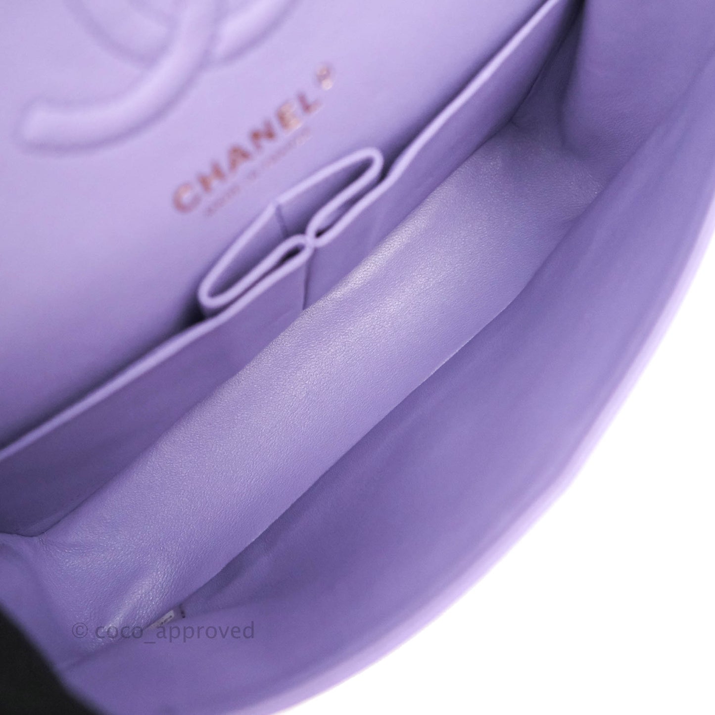 Chanel Small Classic Quilted Flap Purple Caviar Gold Hardware 20S