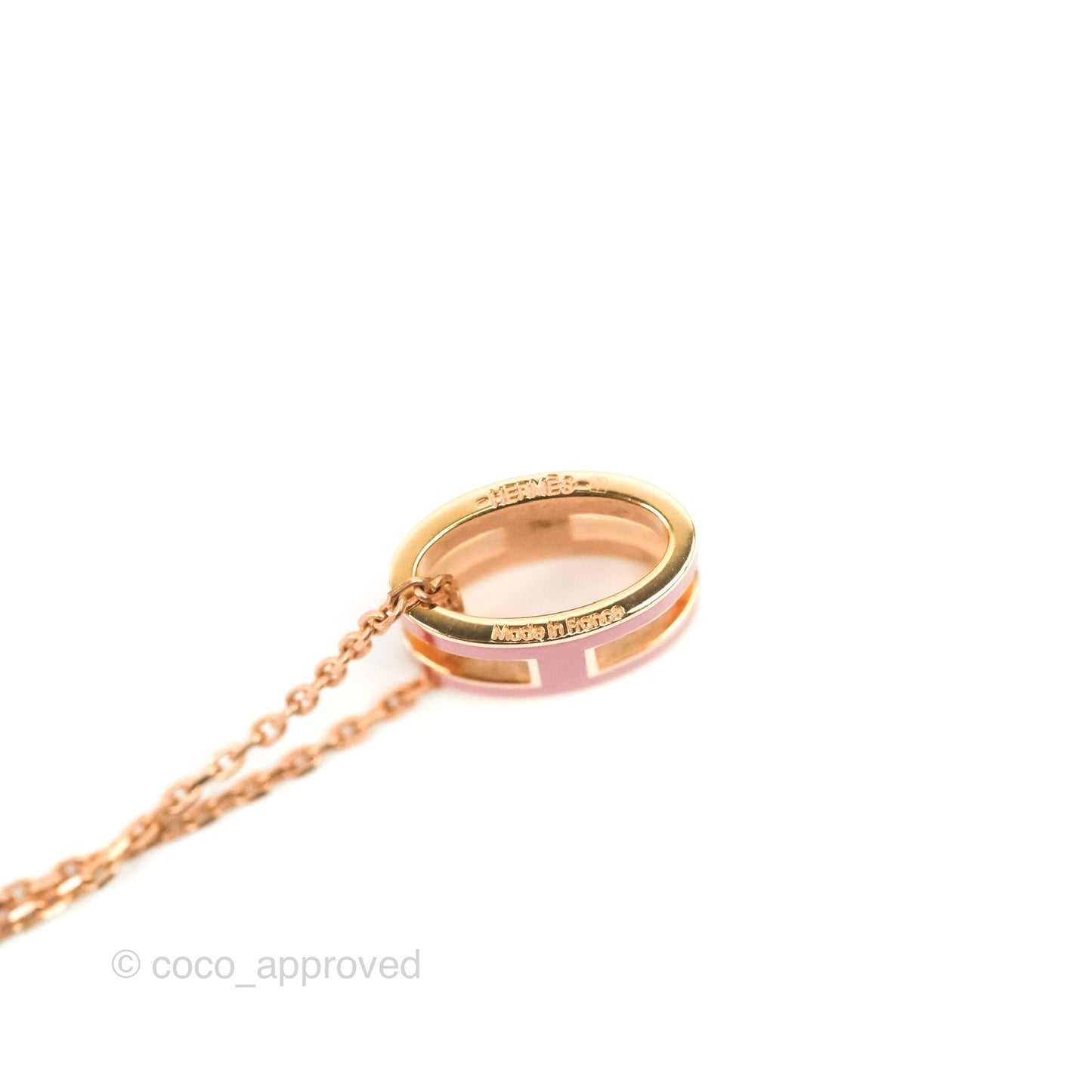 Hermès Pop H Pendant Necklace Pink Gold Hardware