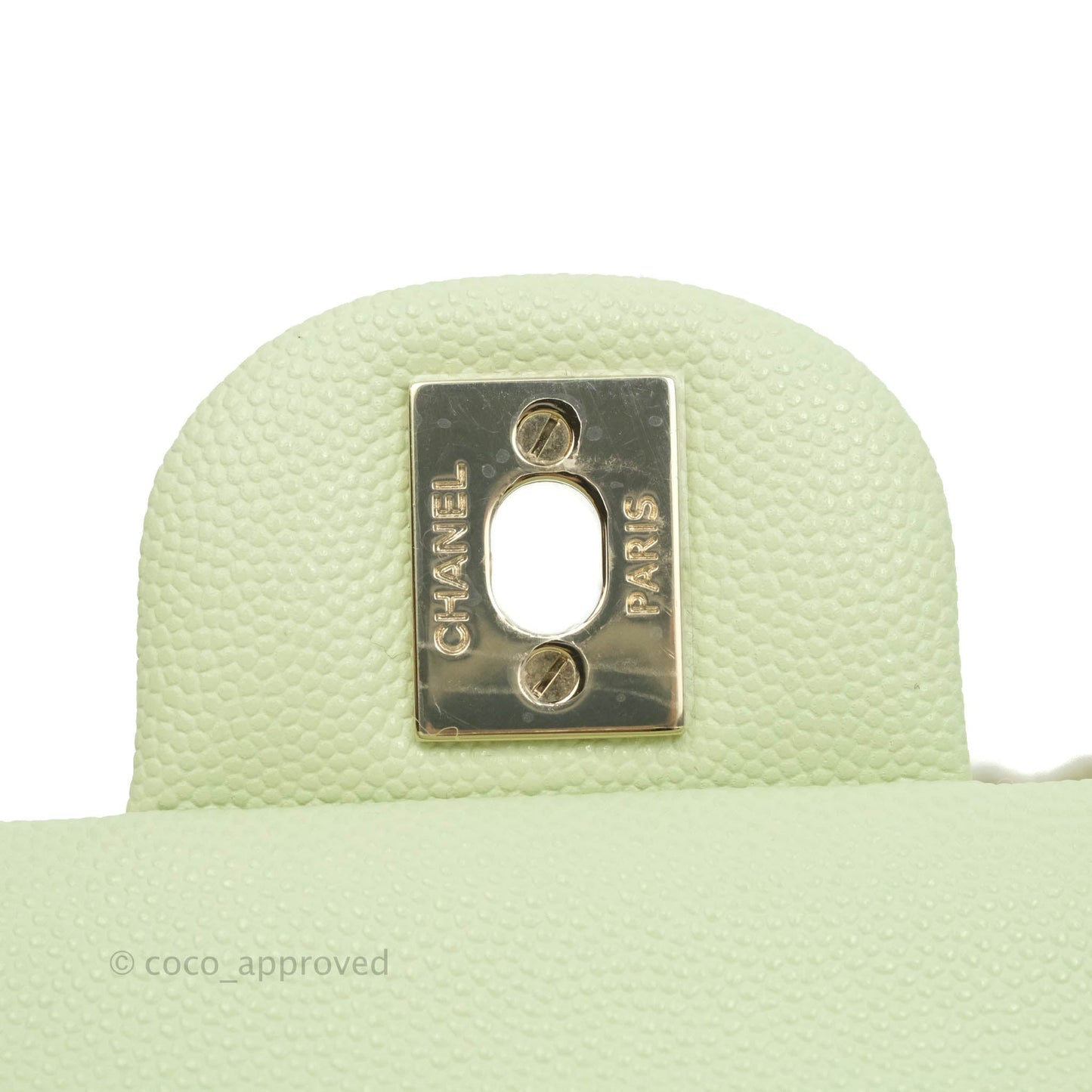Chanel Small Quilted Classic Flap Mint Green Caviar Gold Hardware 22C