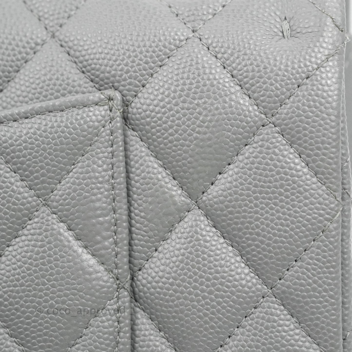 Chanel Classic Medium M/L Flap Dark Grey Caviar Gold Hardware 20C