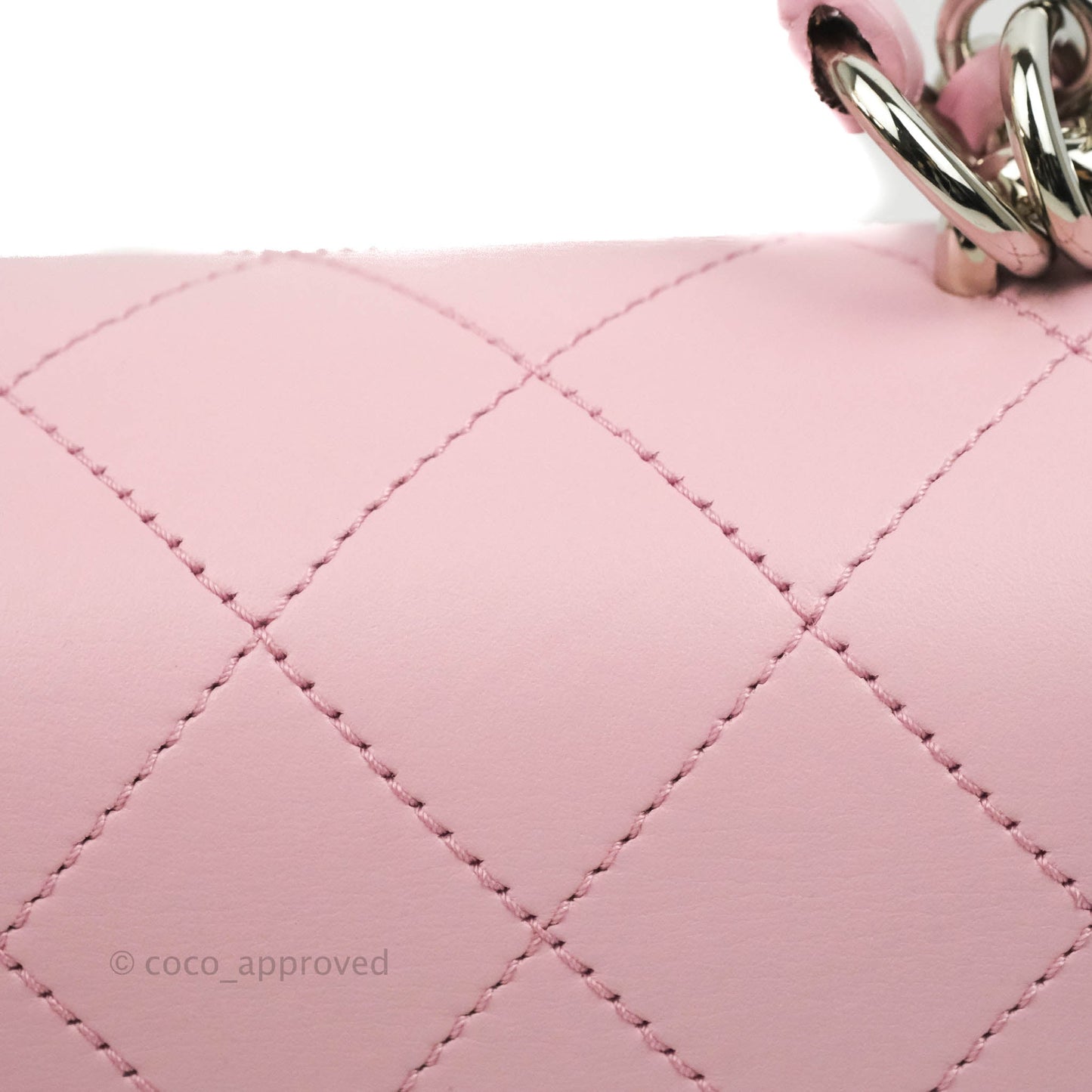 Chanel Stitched Ring My Bag Flap Crossbody Pink Calfskin