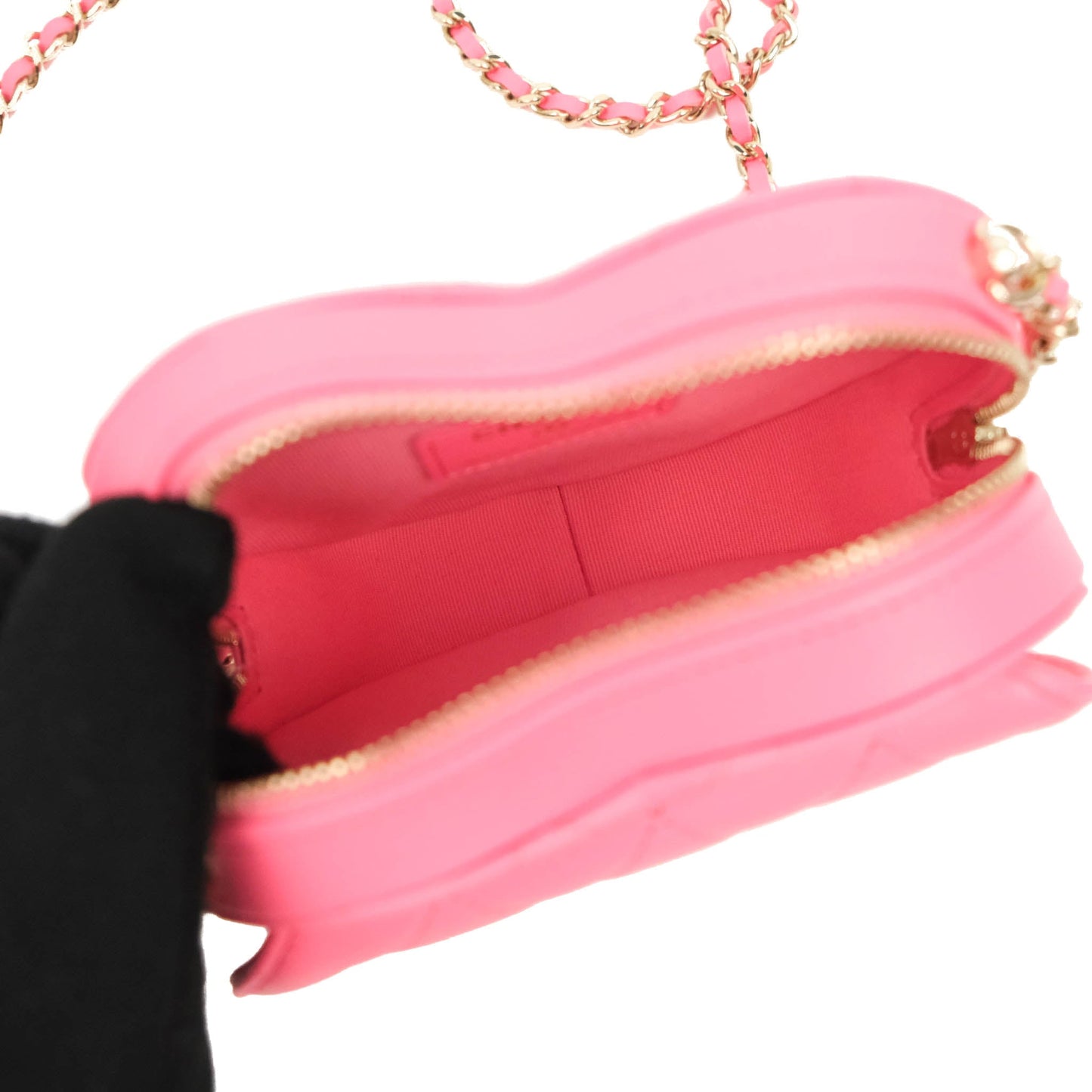 Chanel Small Heart Bag Pink Lambskin Gold Hardware 22S