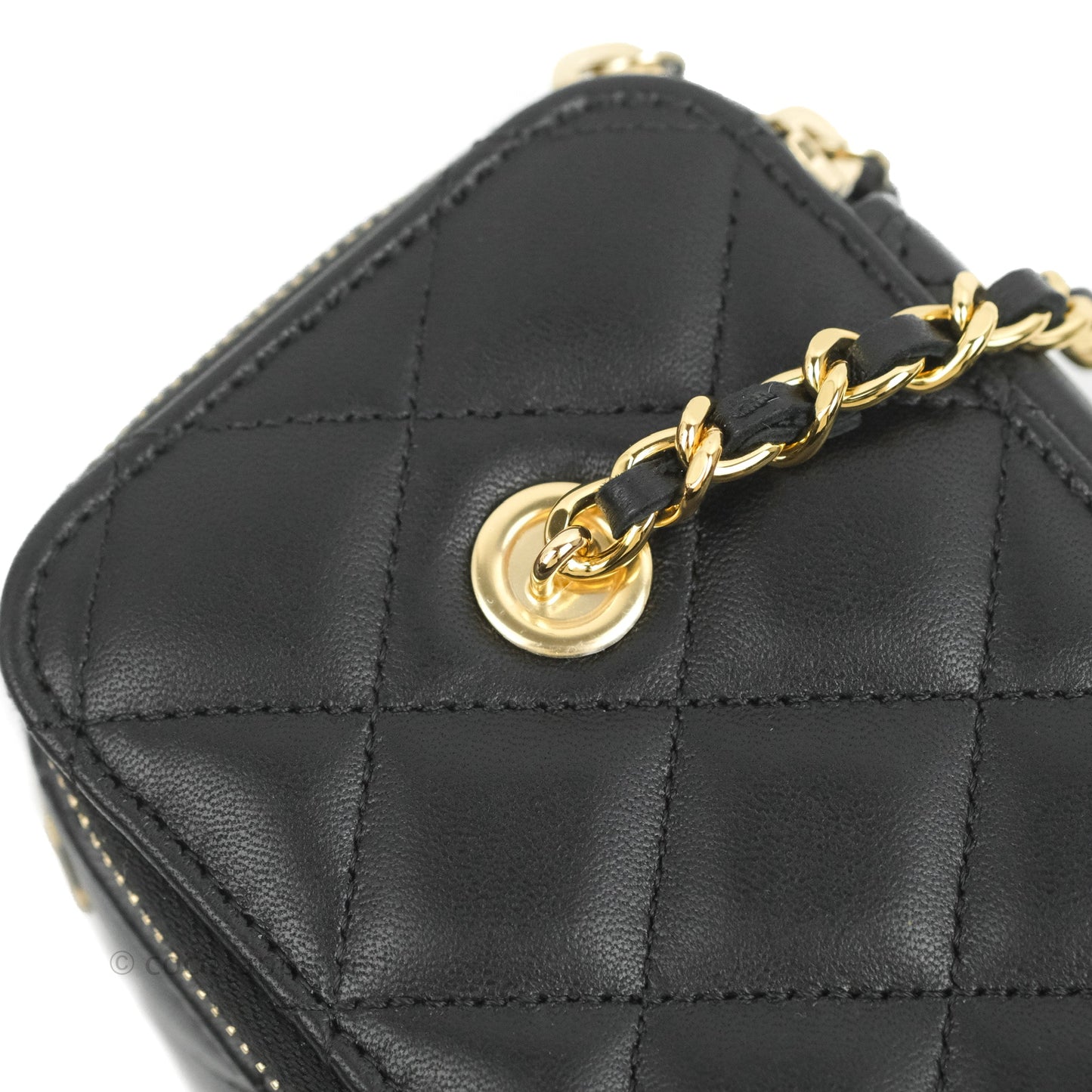 Chanel Vanity with Chain Black Lambskin Gold Hardware 23C