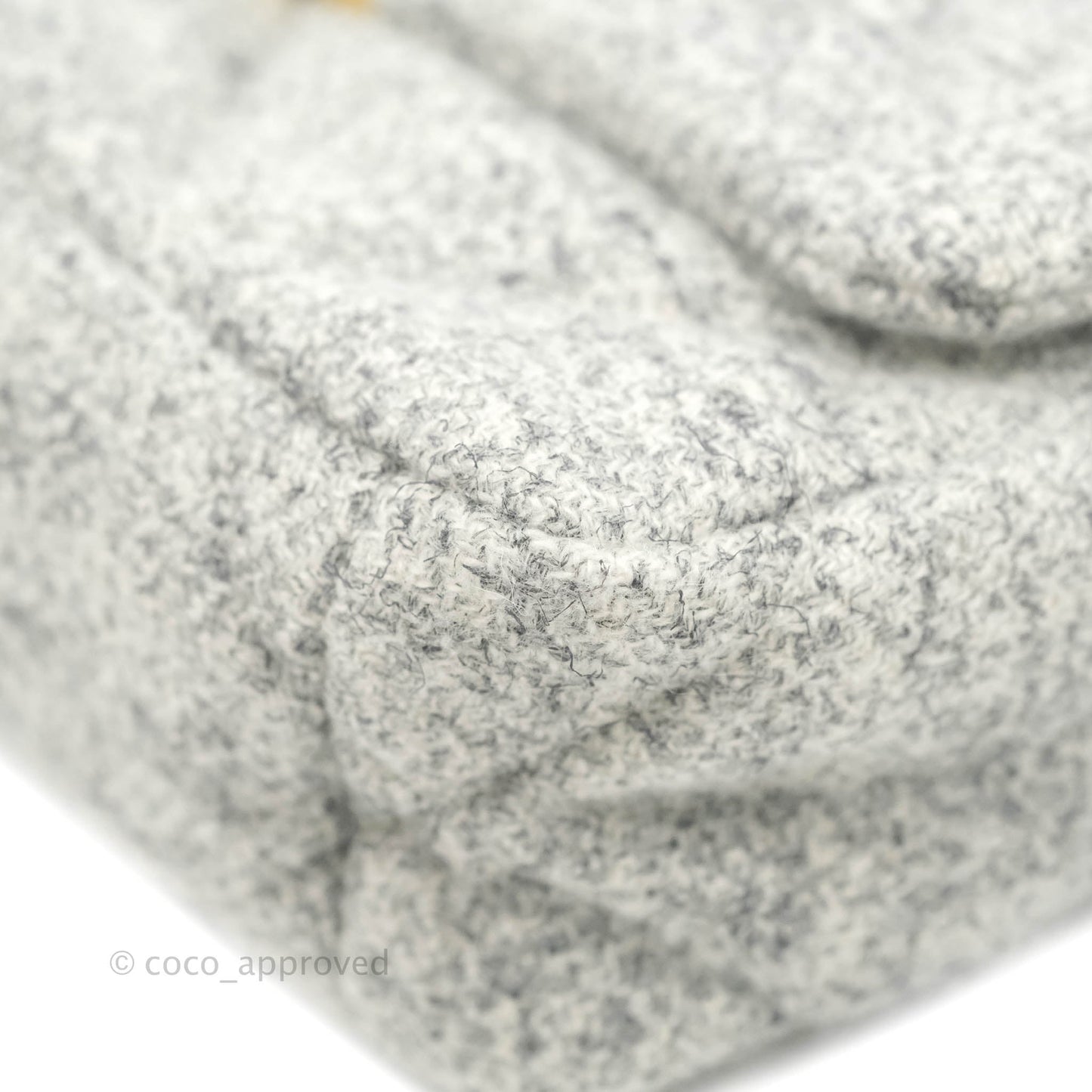 Chanel 19 Small Tweed Light Grey Mixed Hardware