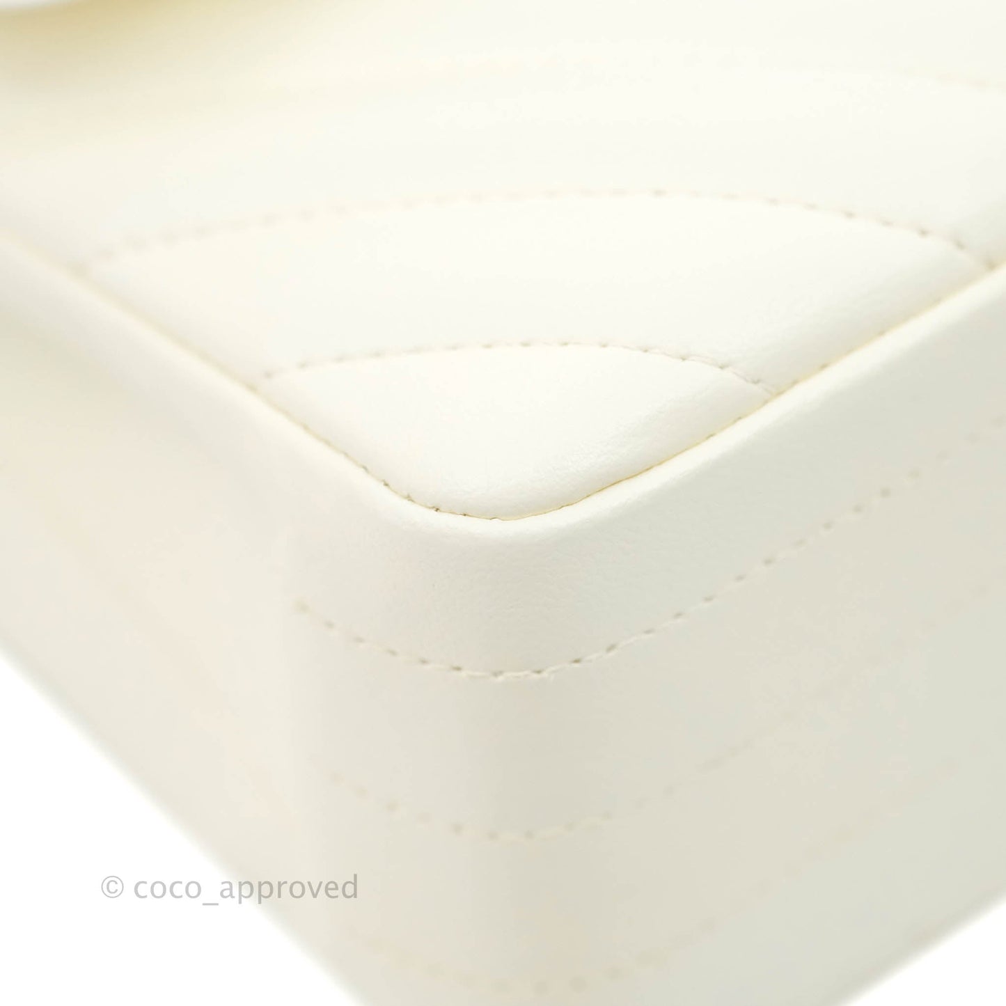 Chanel Classic Chevron S/M Small Double Flap Ivory White Lambskin Gold Hardware