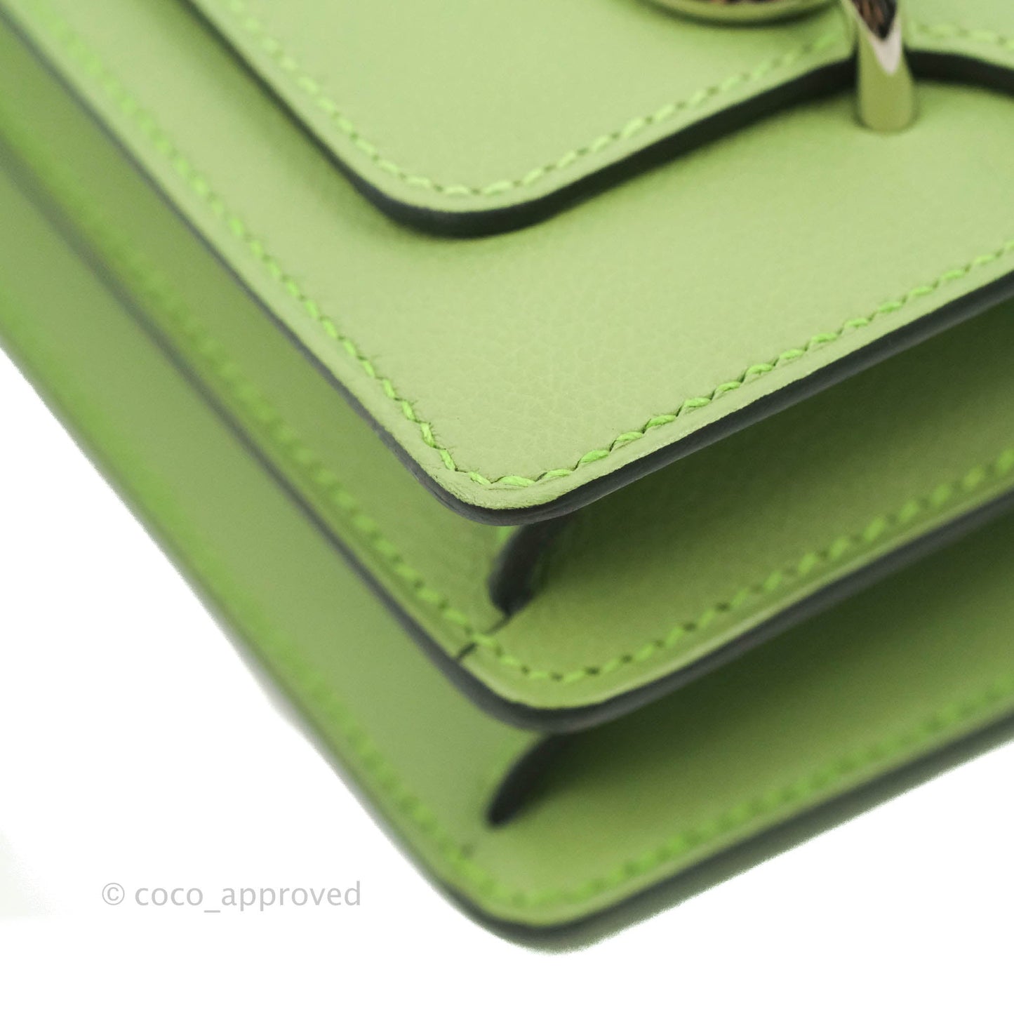 Hermès Roulis Mini 18 Evercolor Vert Criquet Palladium Hardware