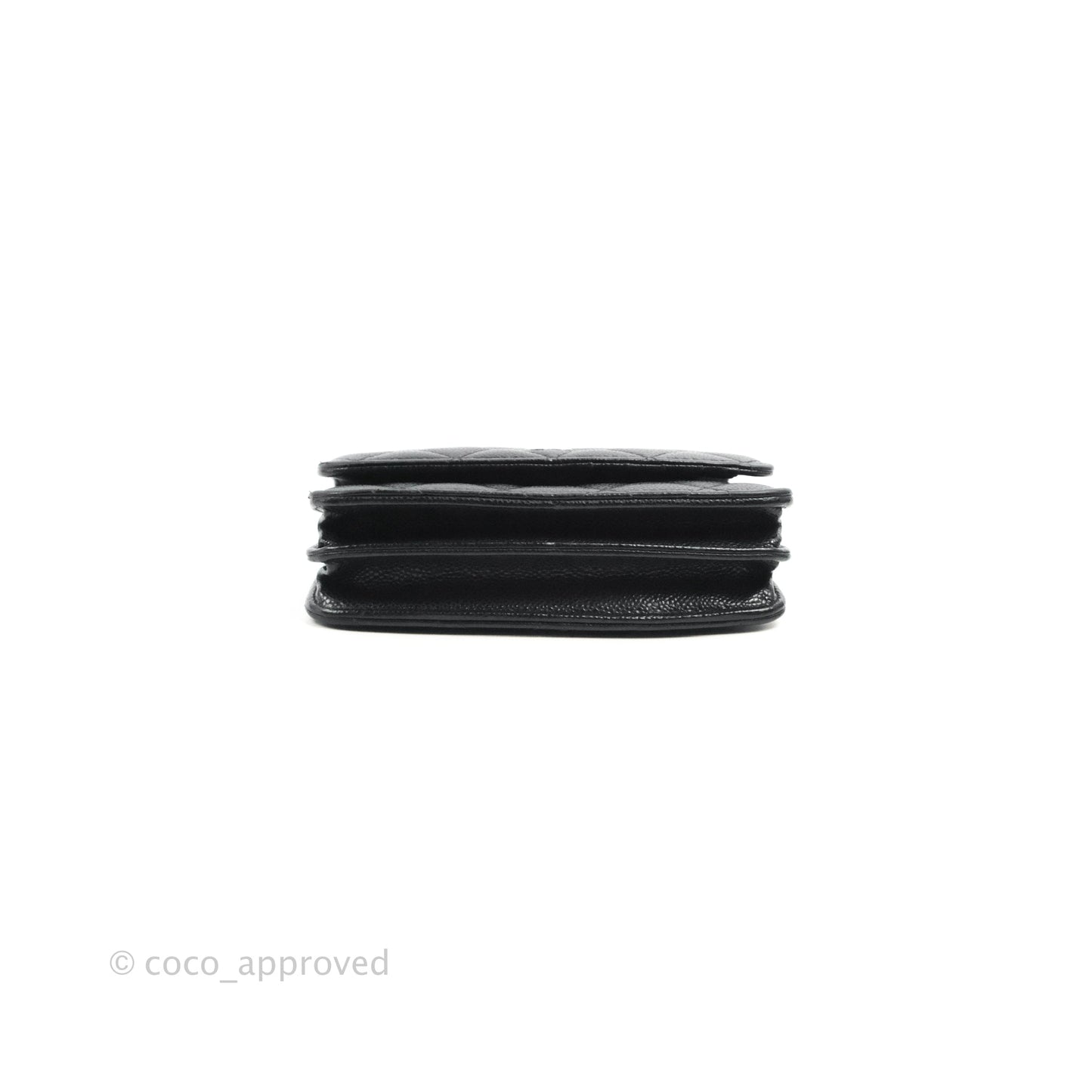 Chanel Quilted Mini Wallet on Chain WOC Black Caviar Silver Hardware