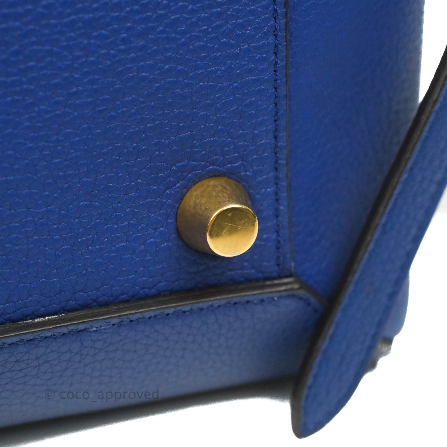 Celine Mini Belt Bag Blue Grained Calfskin Gold Hardware