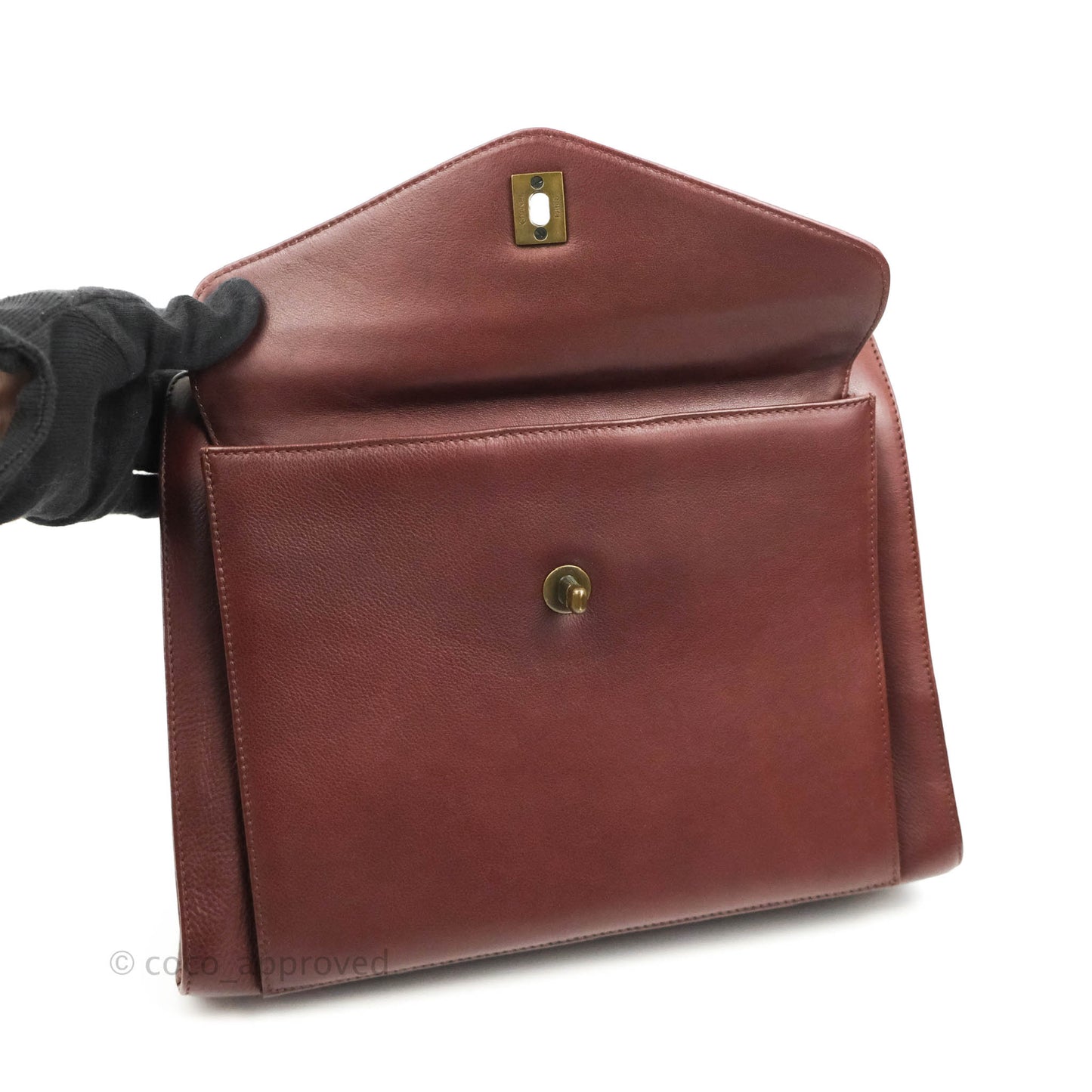 Chanel Vintage Burgundy Calfskin Tote Bag