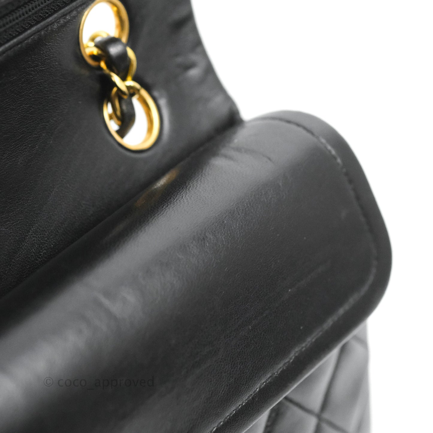 Chanel Vintage Classic Small S/M Flap Black Lambskin 24K Gold Hardware