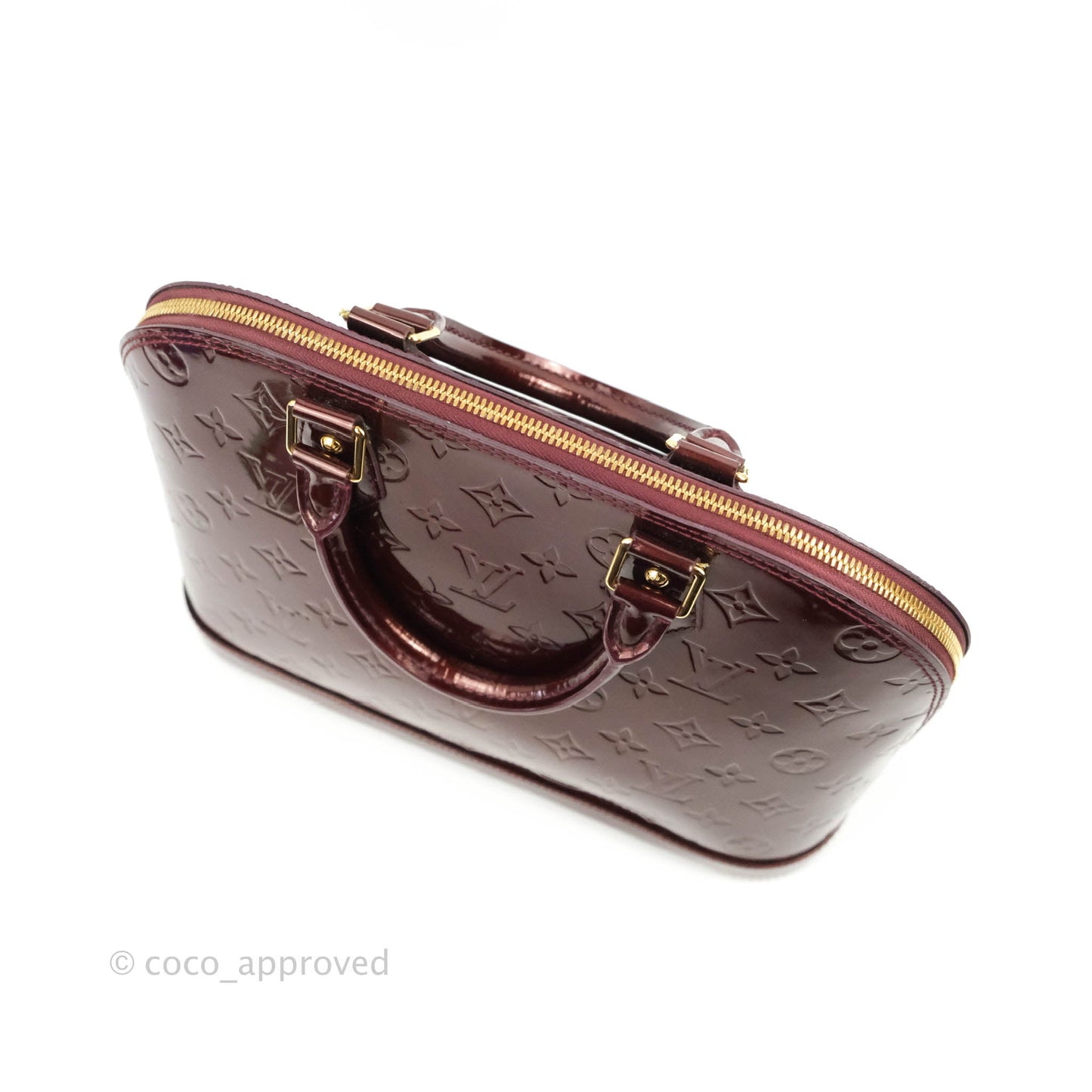 Louis Vuitton Alma PM Burgundy Patent Gold Hardware