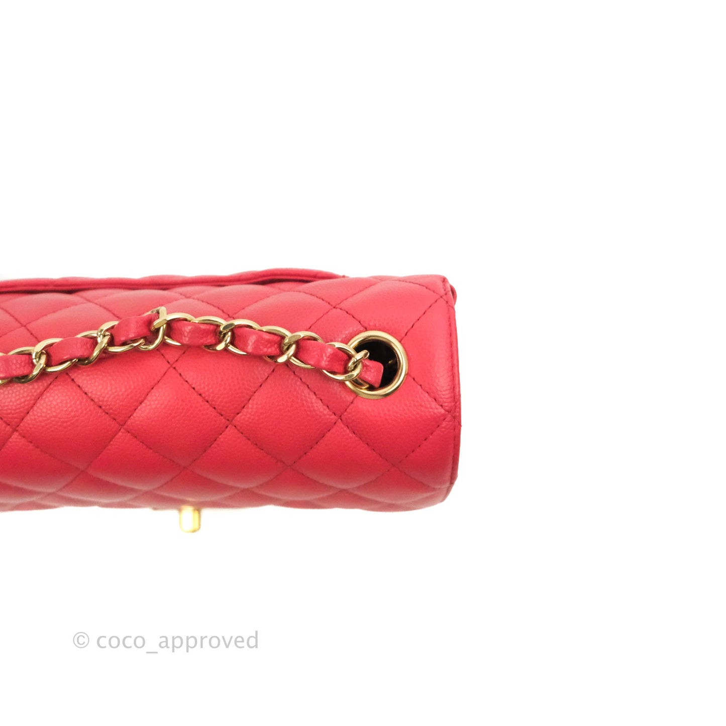 Chanel Quilted Mini Rectangular Flap Pink Caviar Gold Hardware 17C