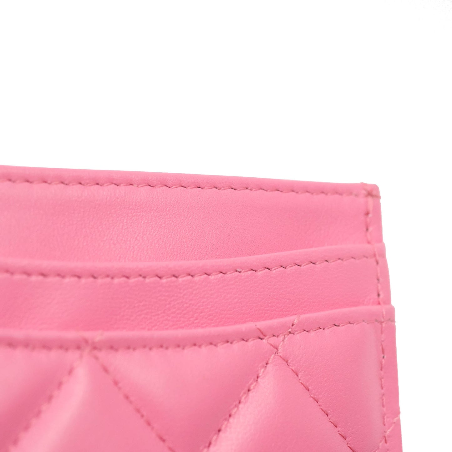 Chanel Classic Card Holder Pink Lambskin Rainbow Hardware