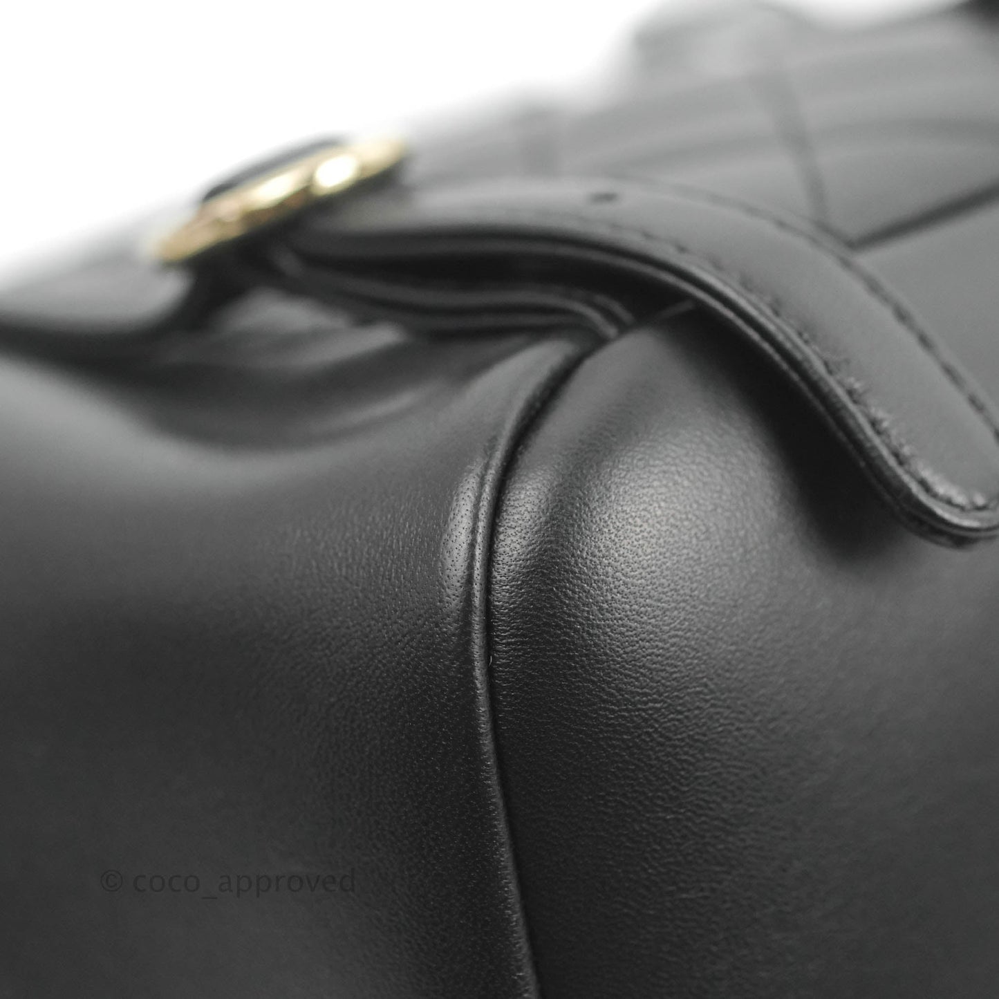 Chanel Quilted Small Duma Drawstring Backpack Black Calfskin 22C