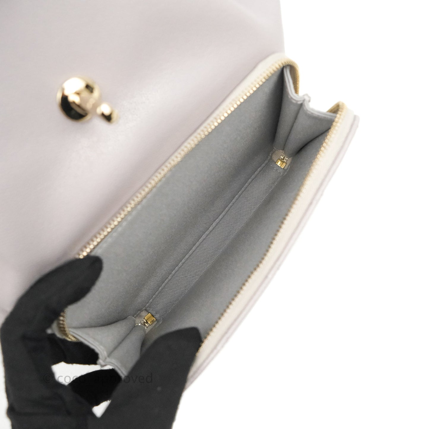 Chanel Quilted Business Affinity Backpack Grey Caviar Gold Hardware