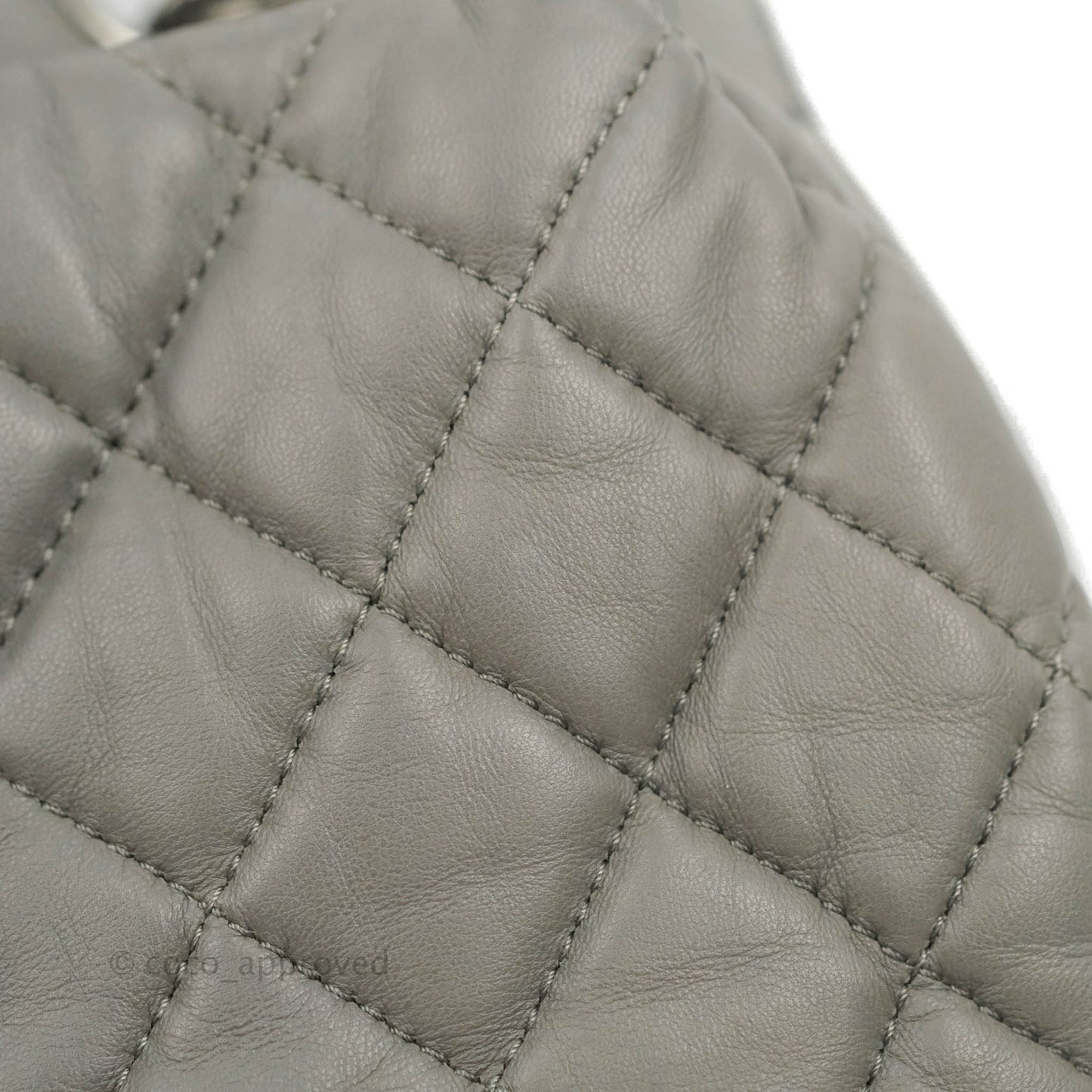 Chanel Medium Quilted Soft Accordion Flap Bag Grey Lambskin