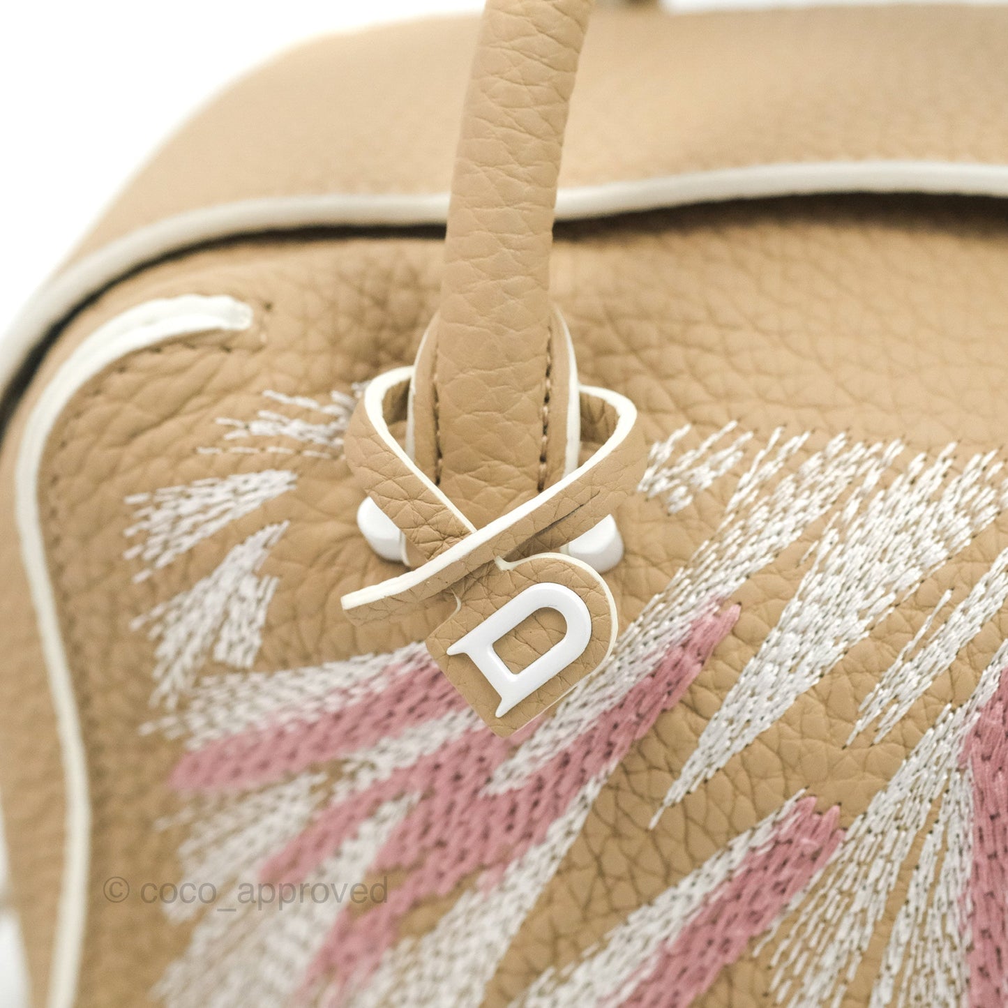 Delvaux Cool Box Mini Taurillon Soft Grained Calfskin Sand Broderies