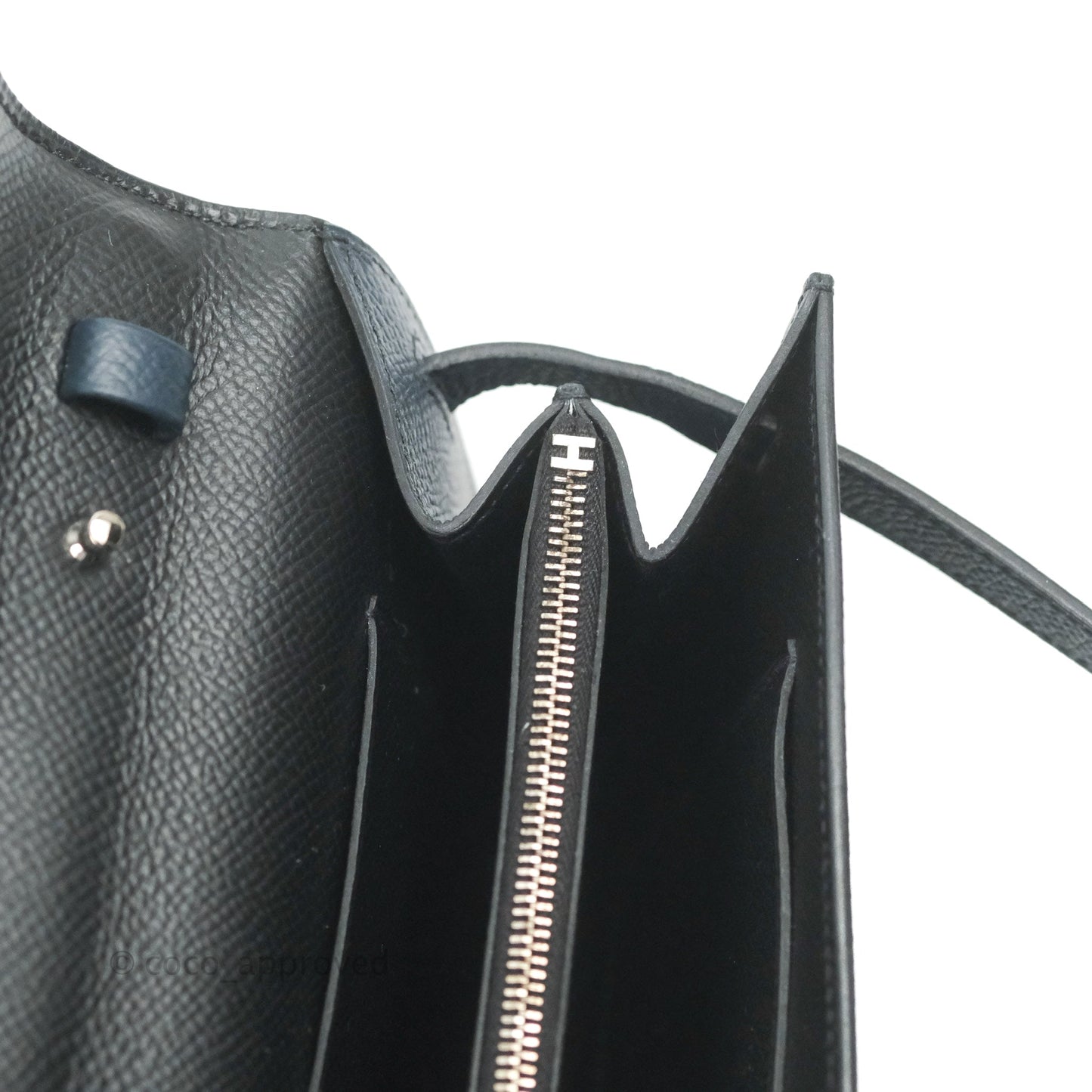 Hermès Epsom Kelly To Go Wallet Midnight Blue Palladium Hardware