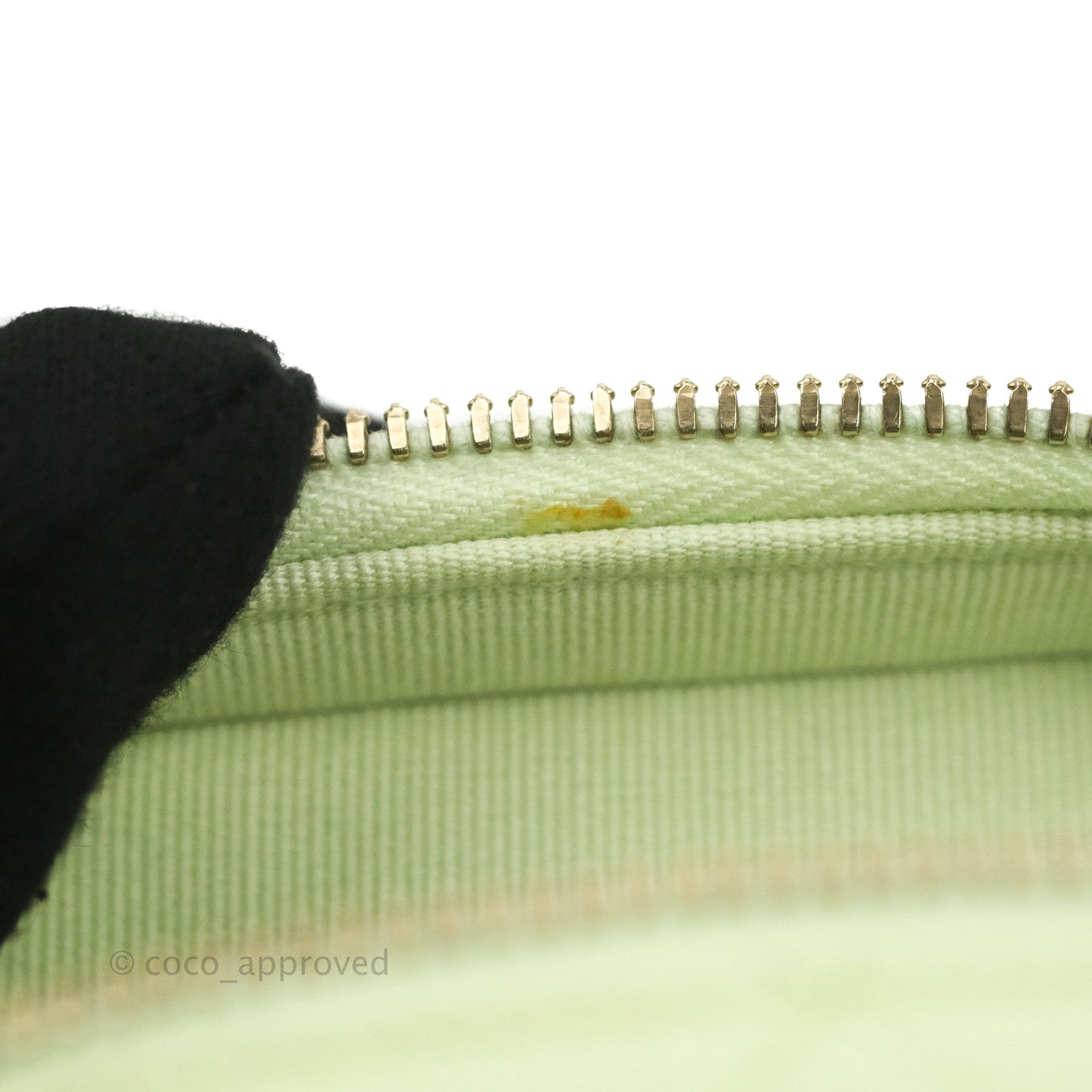Chanel Quilted Small Handle With Care Vanity Case With Chain Green Caviar Gold Hardware