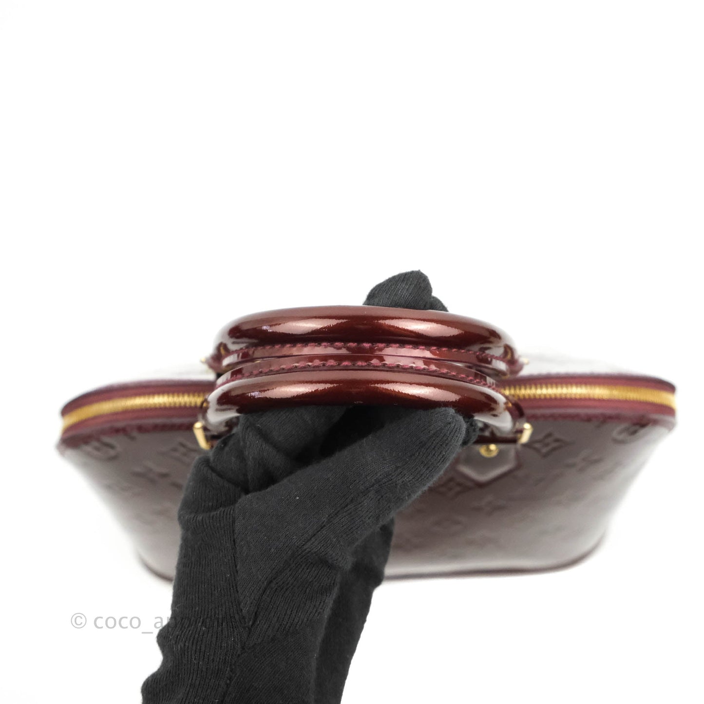 Louis Vuitton Alma PM Burgundy Patent Gold Hardware