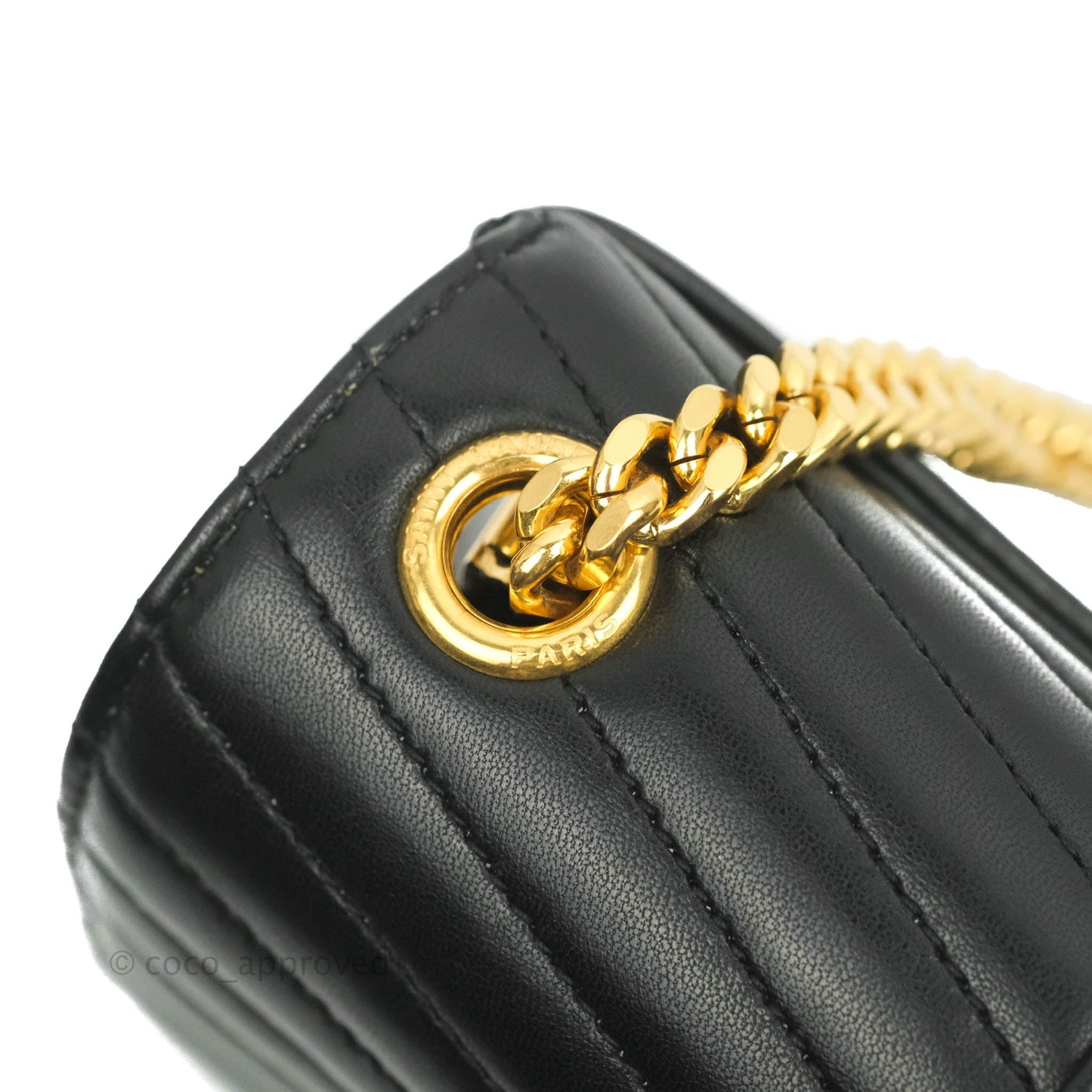 Saint Laurent Small Sulpice Triple V-Flap Black Lambskin Crossbody Bag