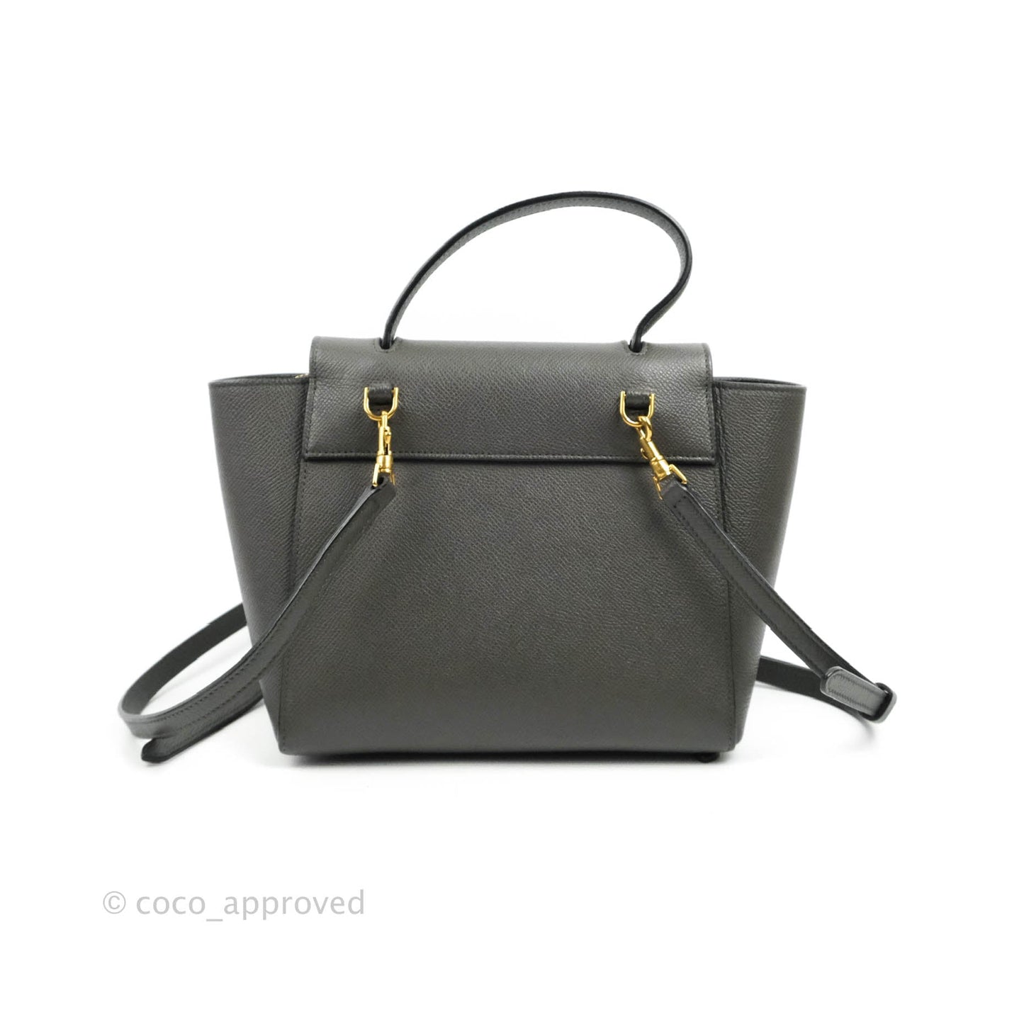 Celine Nano Belt Bag Grey Grained Calfskin Gold Hardware