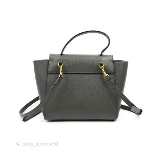 Celine Nano Belt Bag Grey Grained Calfskin Gold Hardware
