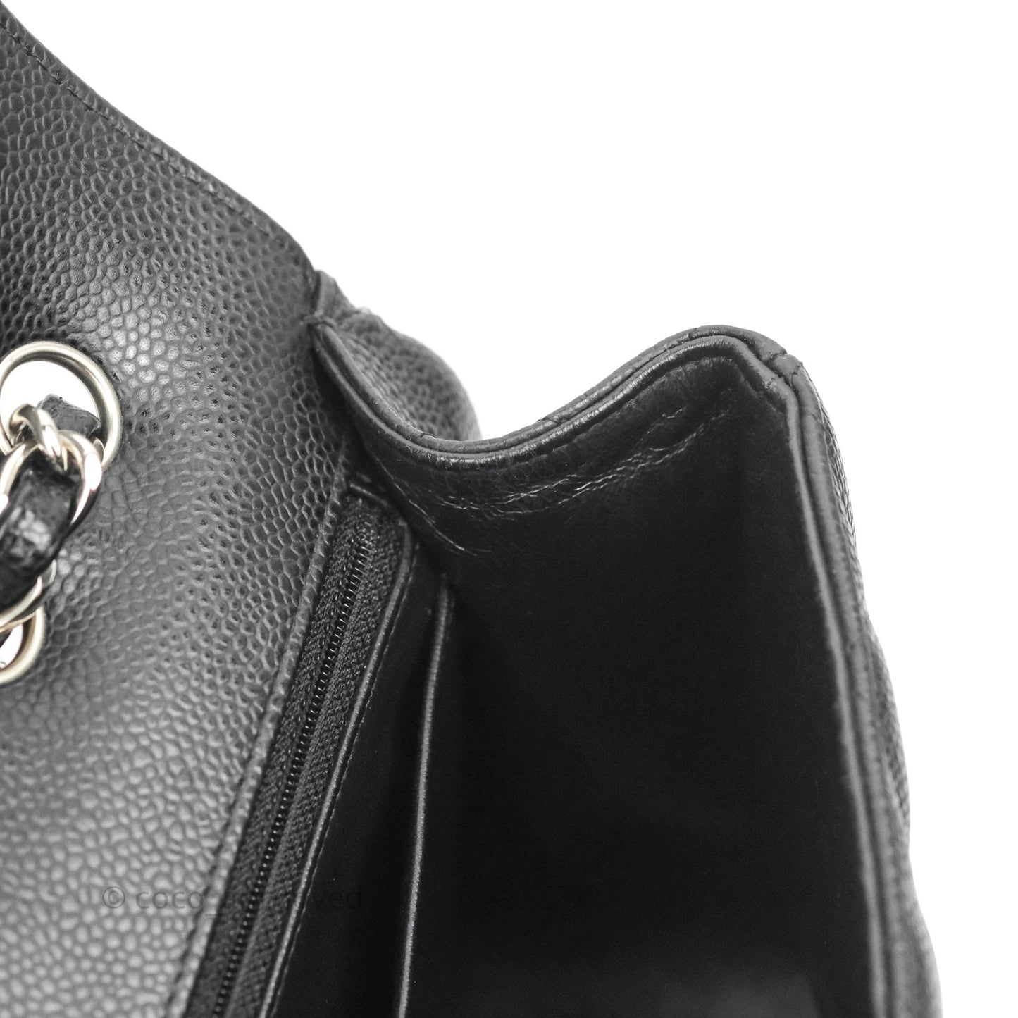 Chanel Jumbo Single Flap Black Caviar Silver Hardware