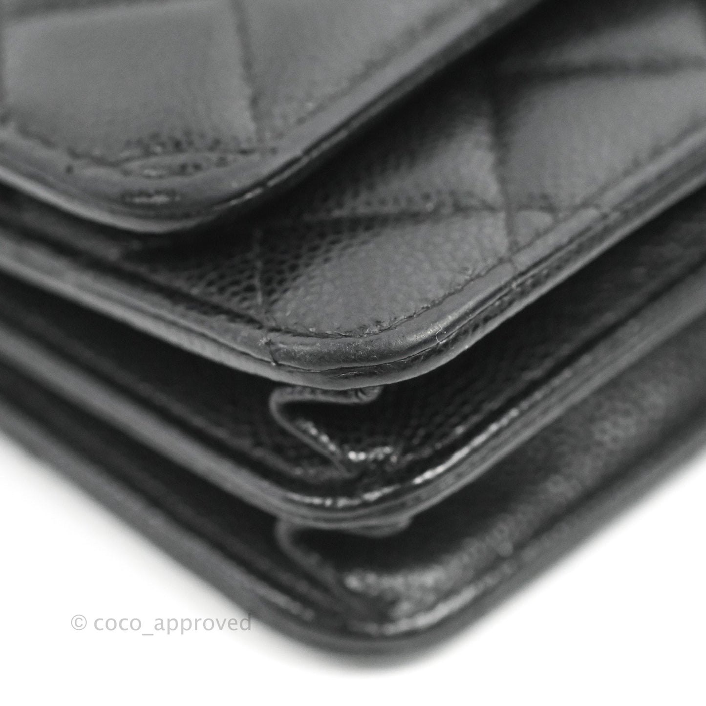 Chanel Quilted Mini Wallet on Chain WOC Black Caviar Silver Hardware