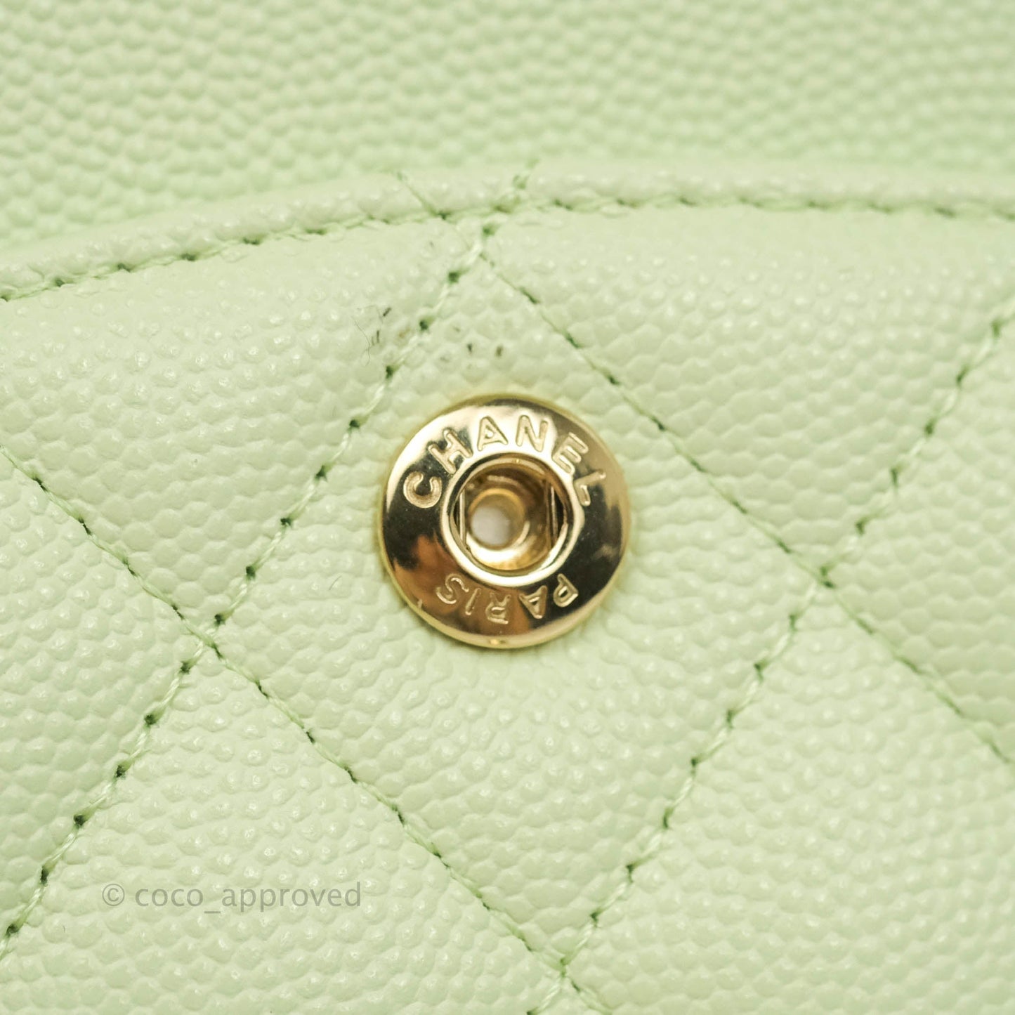 Chanel Small Quilted Classic Flap Mint Green Caviar Gold Hardware 22C