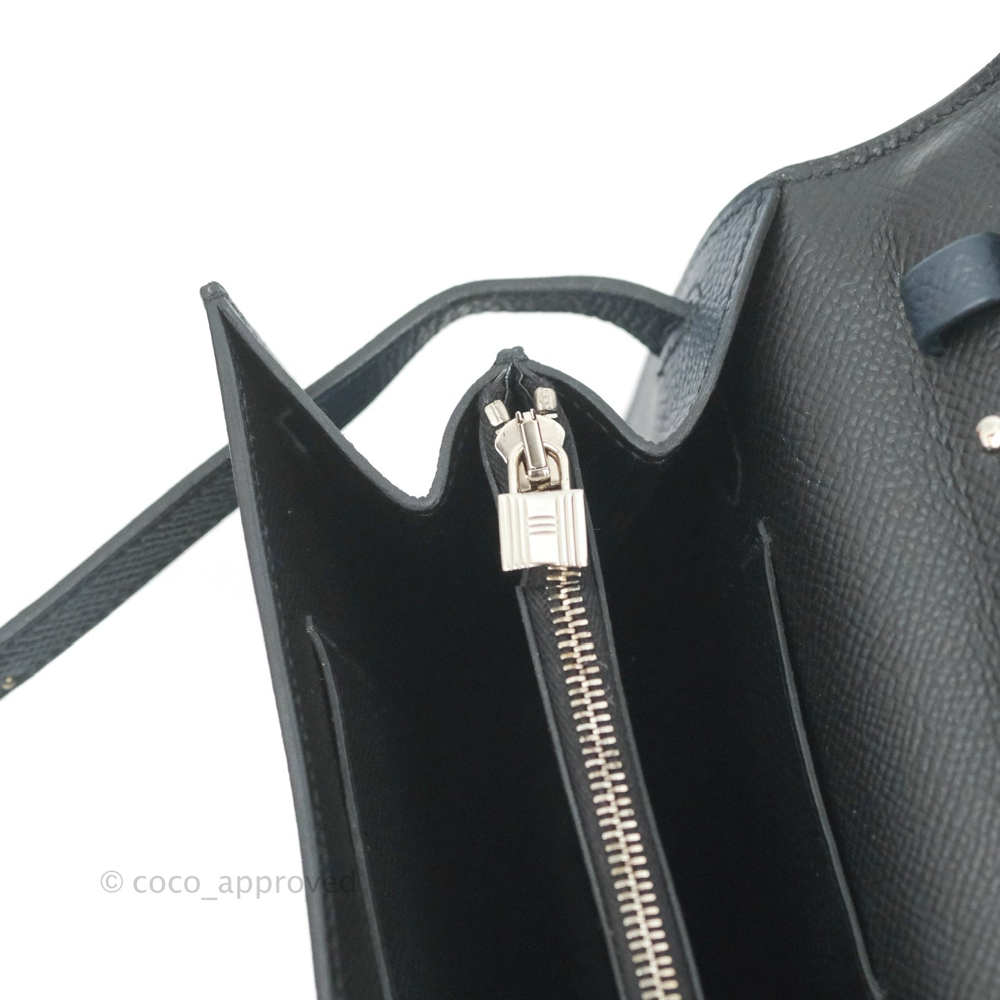 Hermès Epsom Kelly To Go Wallet Midnight Blue Palladium Hardware
