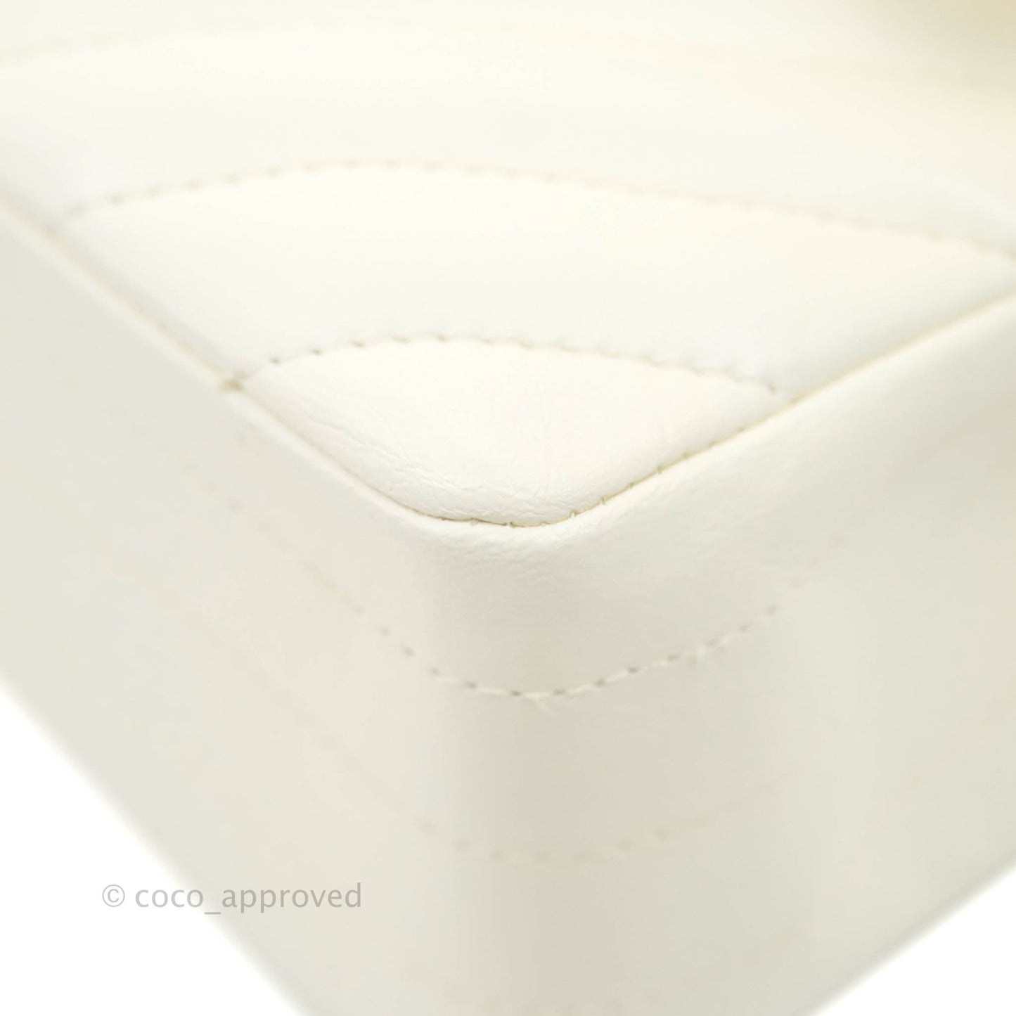 Chanel Classic Chevron S/M Small Double Flap Ivory White Lambskin Gold Hardware