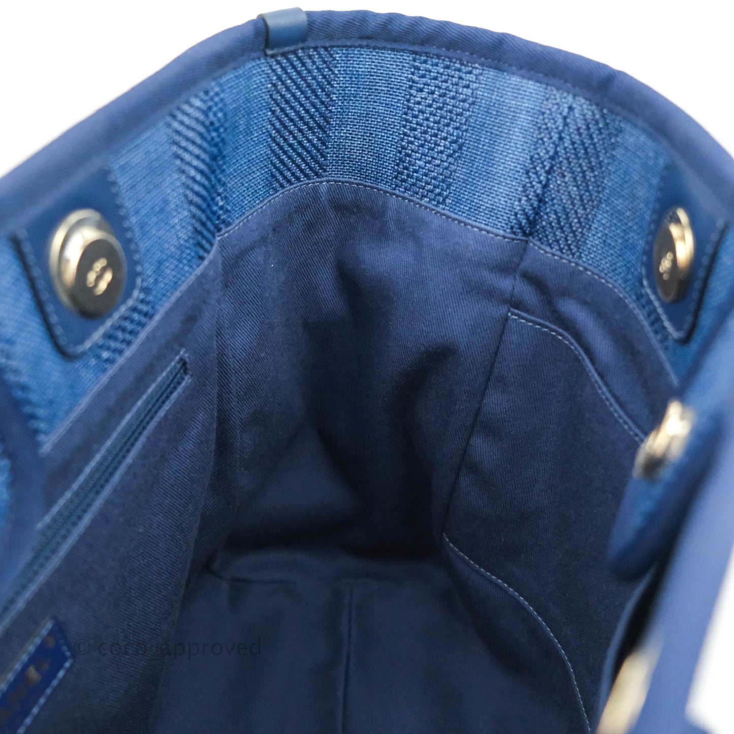 Chanel Canvas Deauville Medium Tote Blue Stripe