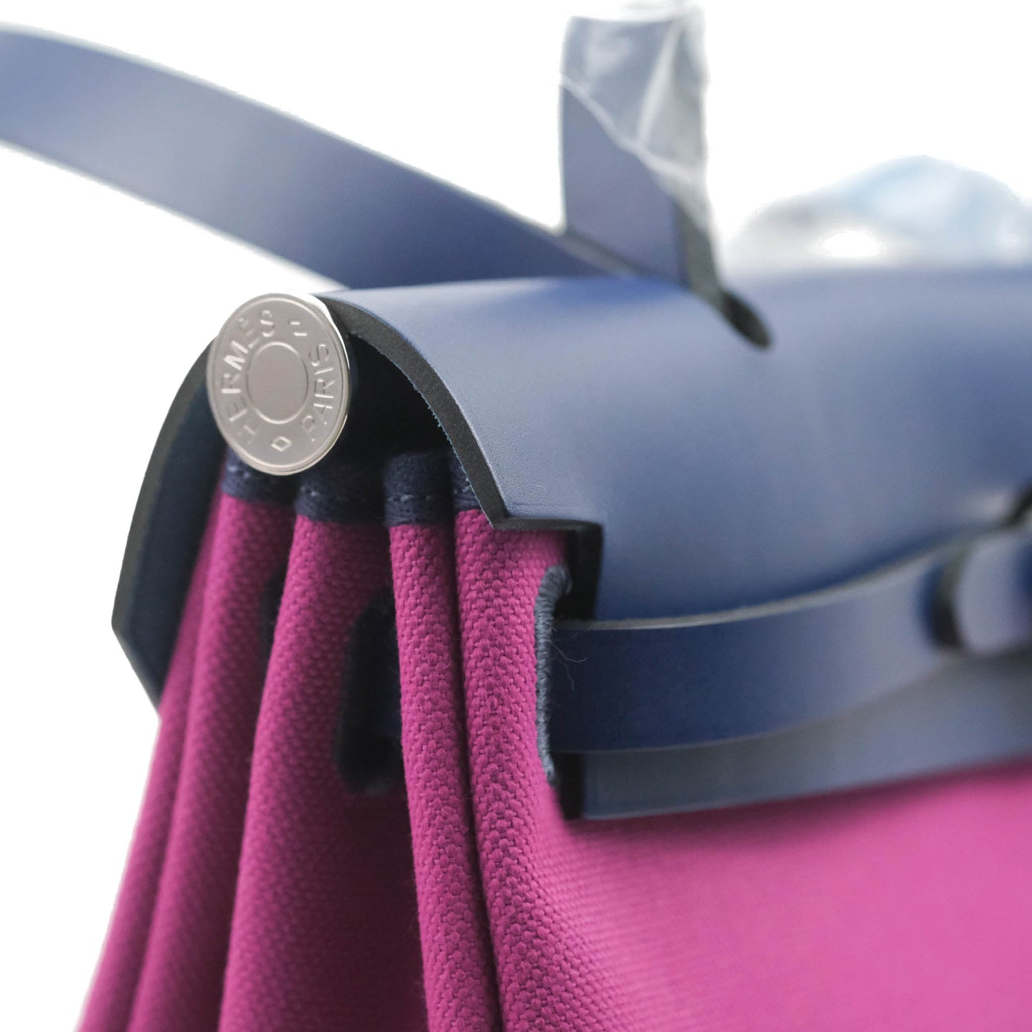 Hermès Herbag Zip 31 Toile Militaire Vache Hunter Rose Pourpre Bleu Saphir Palladium Hardware
