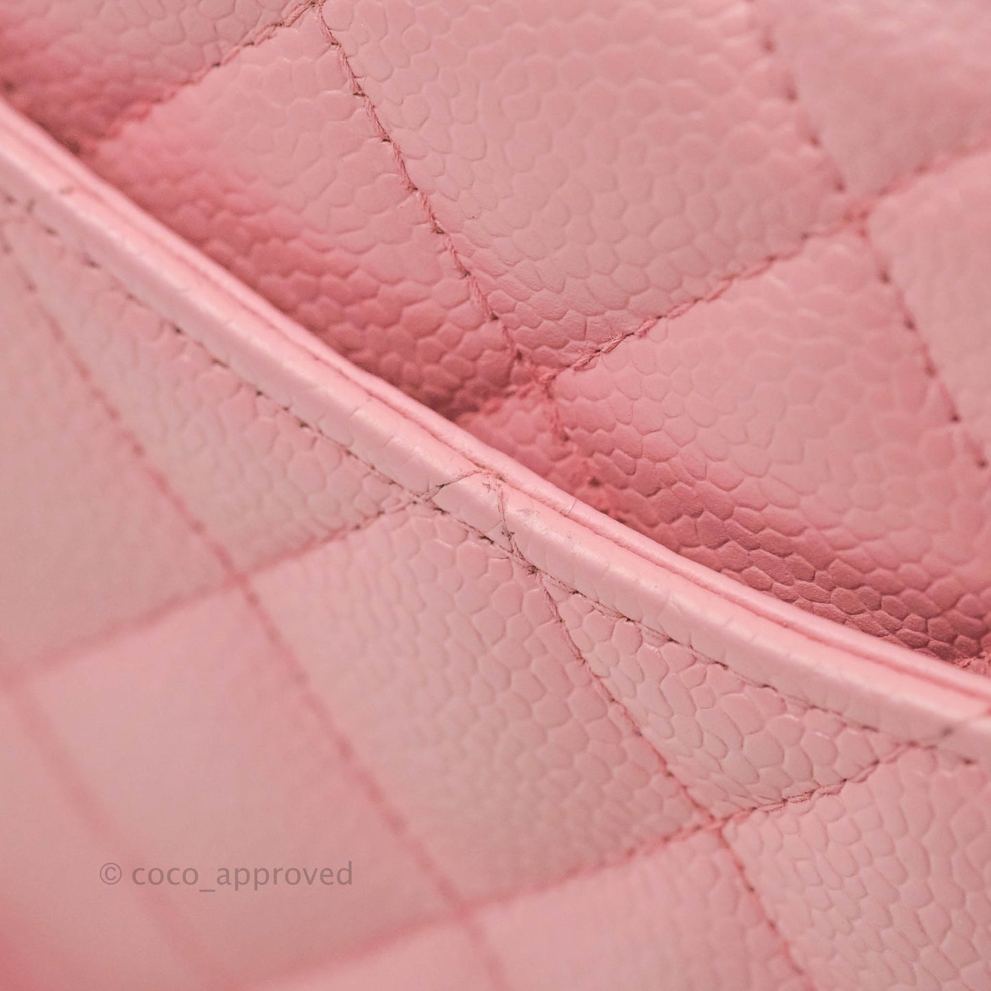 Chanel Quilted Vintage Mini Square Flap Pink Caviar Pink Hardware