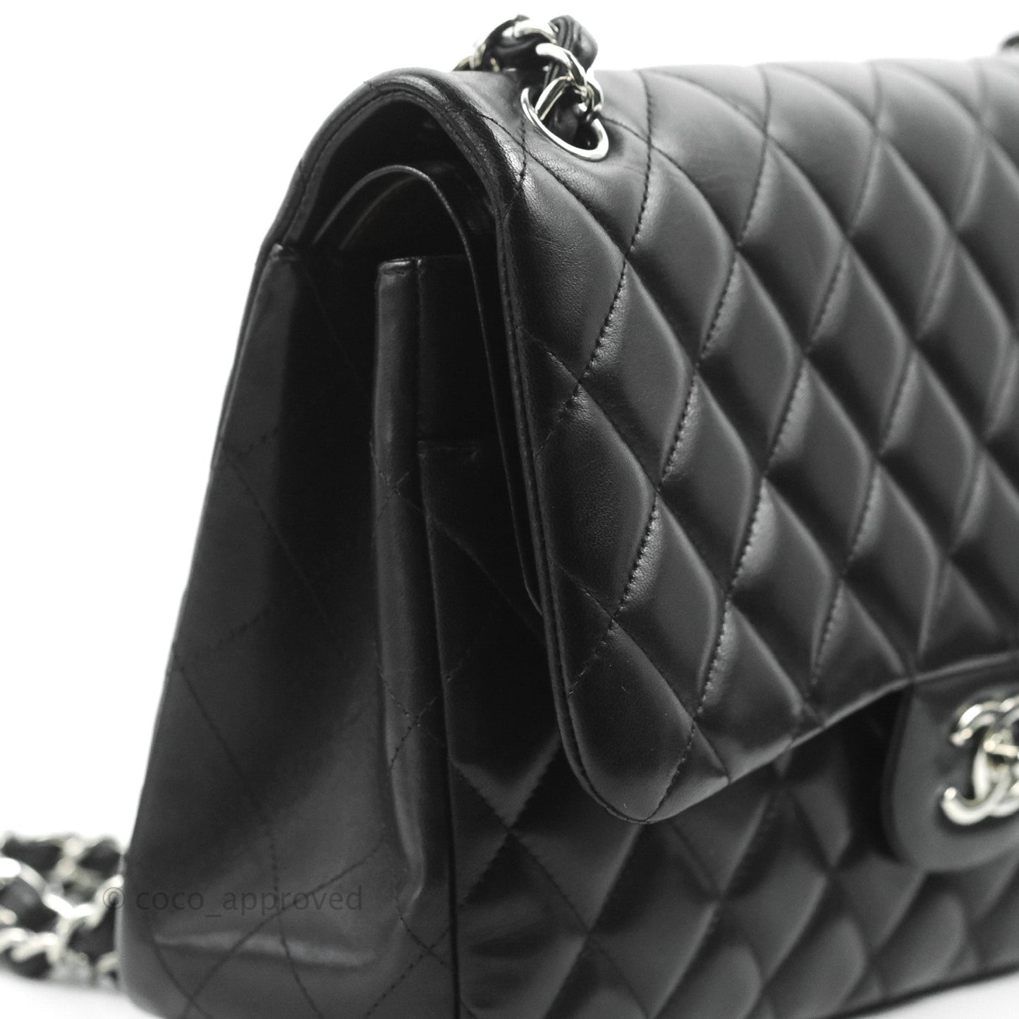 Chanel Jumbo Double Flap Black Lambskin Silver Hardware⁣⁣