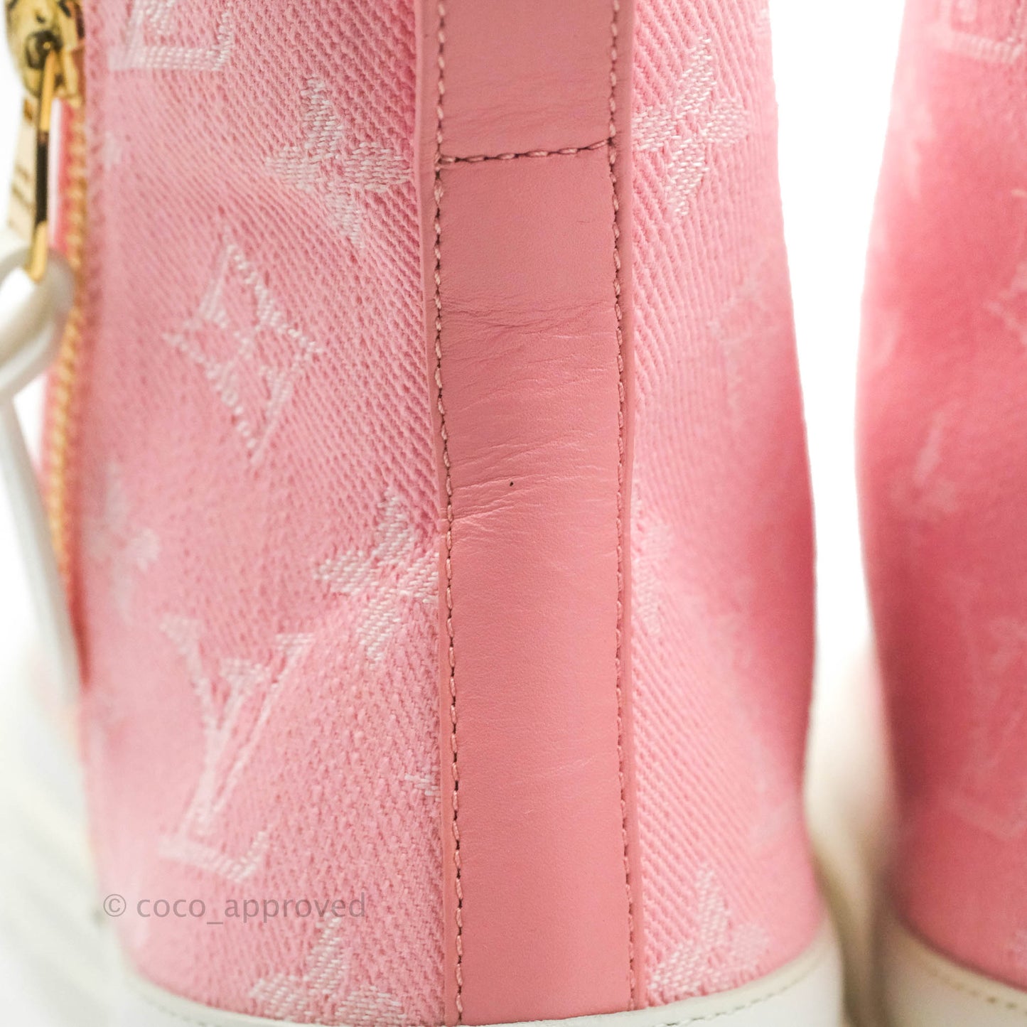 Louis Vuitton Denim Pink High Top Sneakers 36.5