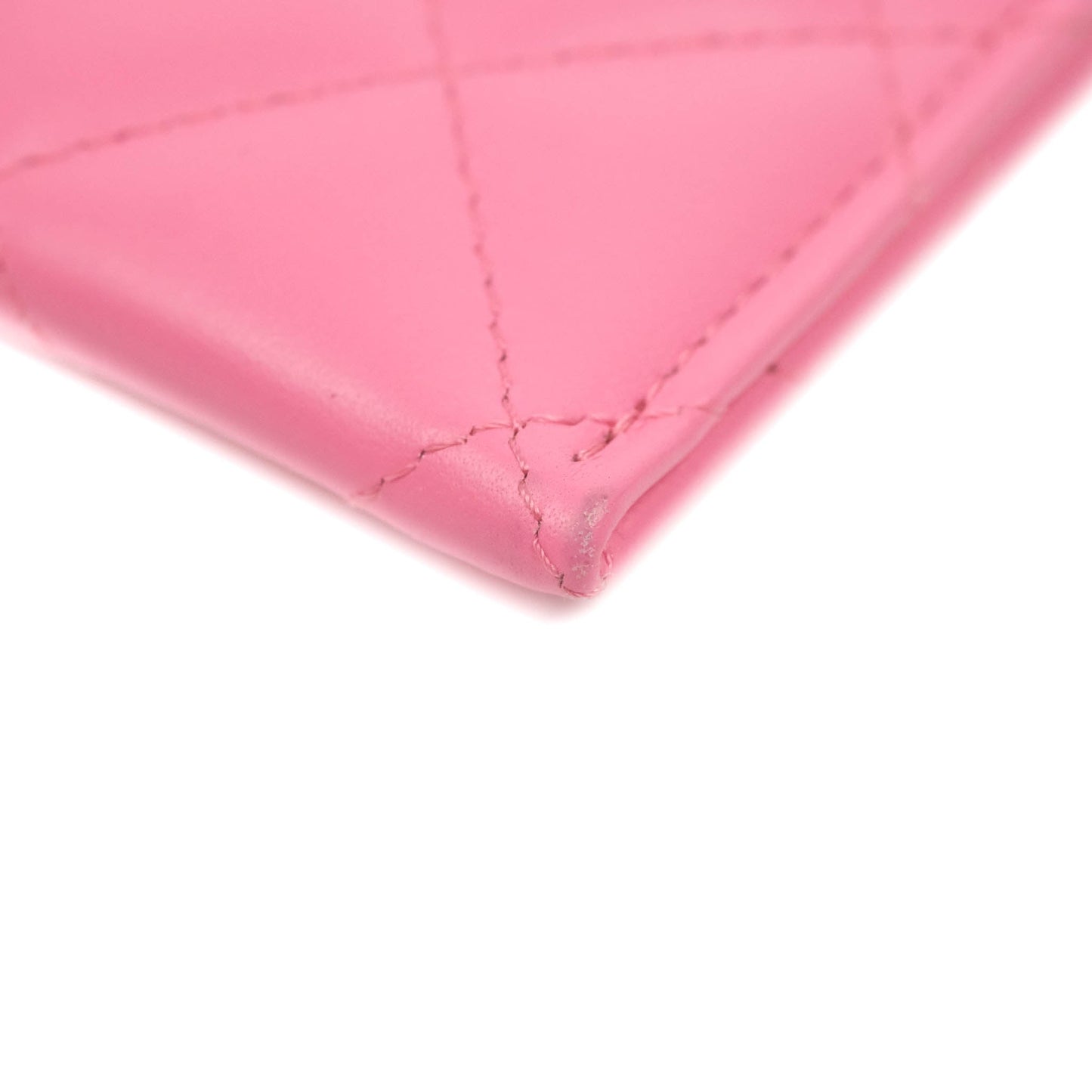 Chanel Classic Card Holder Pink Lambskin Rainbow Hardware