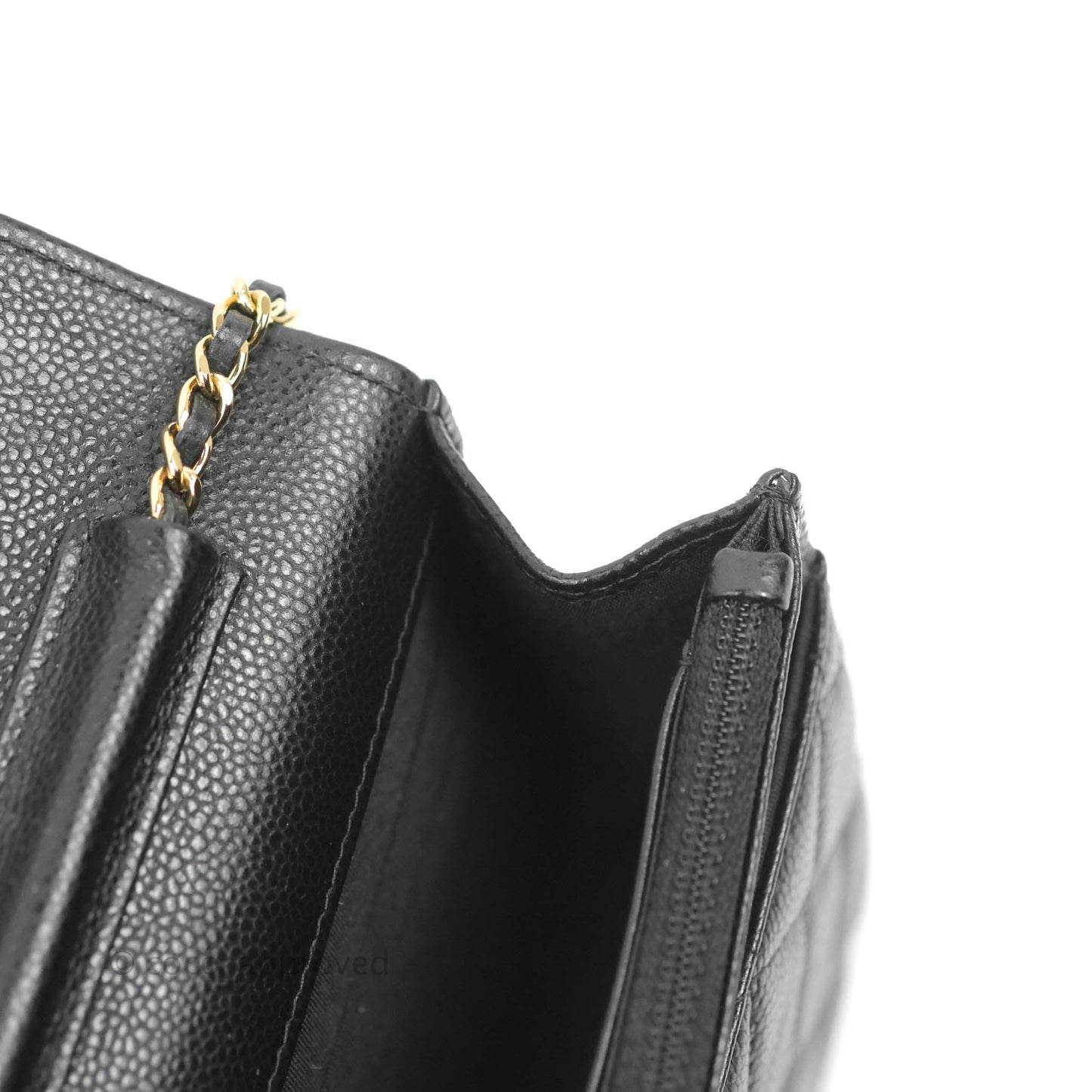 Chanel Quilted Wallet on Chain WOC CC Coco Chain Black Caviar Gold Hardware