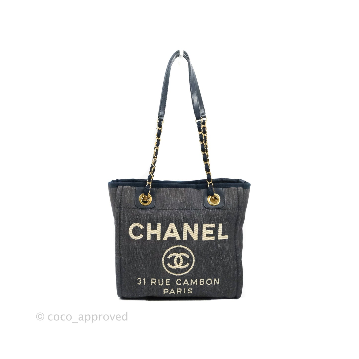 Chanel Mini Deauville Denim Gold Hardware Tote